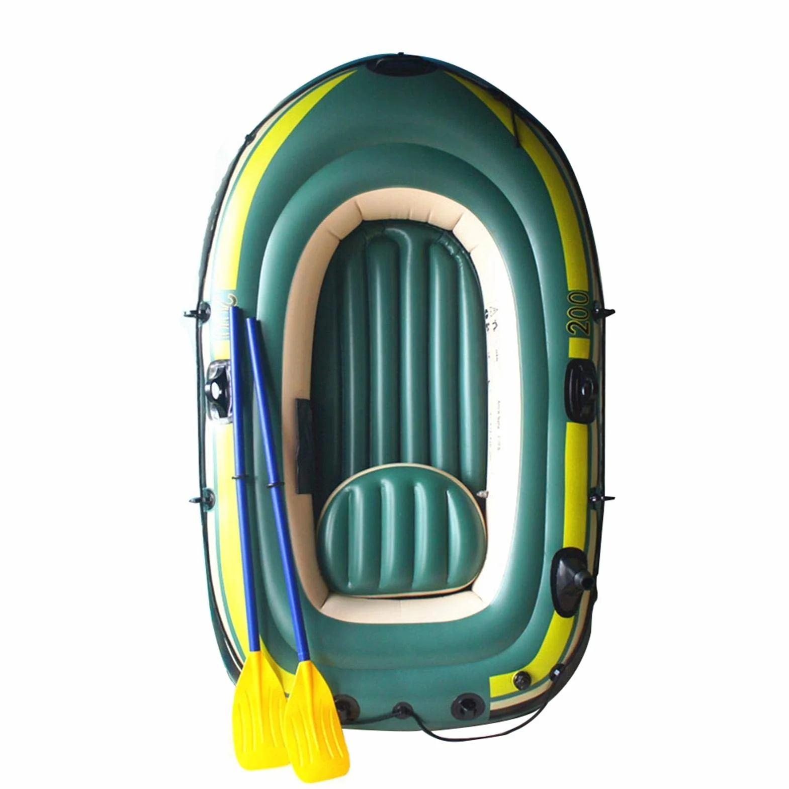 Barco inflable, balsa inflable de 2/3, balsa de pesca de inflado rápido, bote de bote resistente, juego de balsa inflable, barco inflable portátil, balsa de kayak ligera para adultos y niños