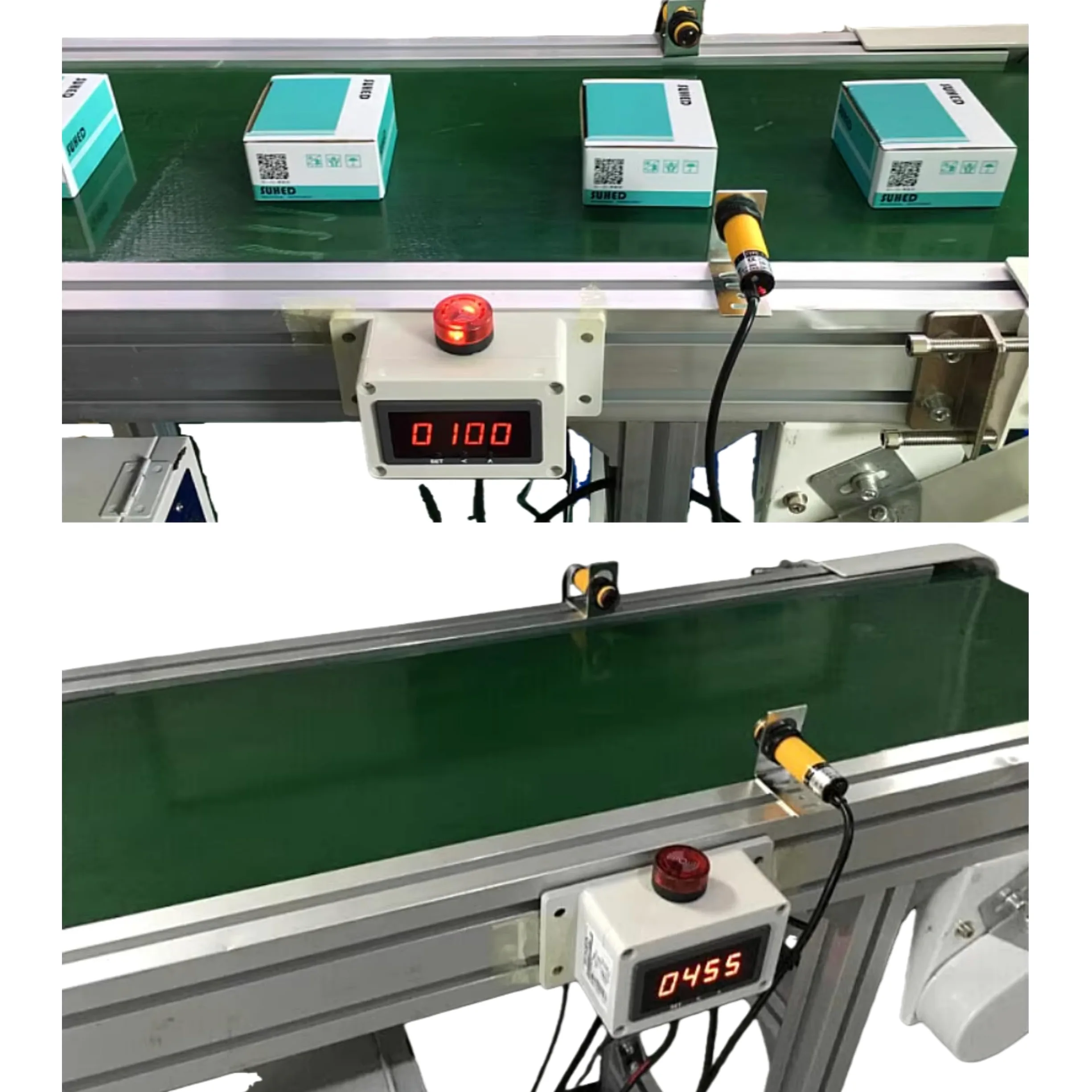 Contador digital LCD de 5 dígitos con sensor infrarrojo (10 cm-5 m), rango de conteo 0-99999, diseño resistente para línea de producción de cinta transportadora industrial