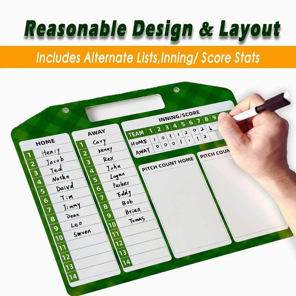 Tablero Magnético de Alineación de Béisbol para Entrenadores, Tarjetas de Alineación de Softbol, Tableros Marcadores, Accesorios de Entrenamiento de Béisbol