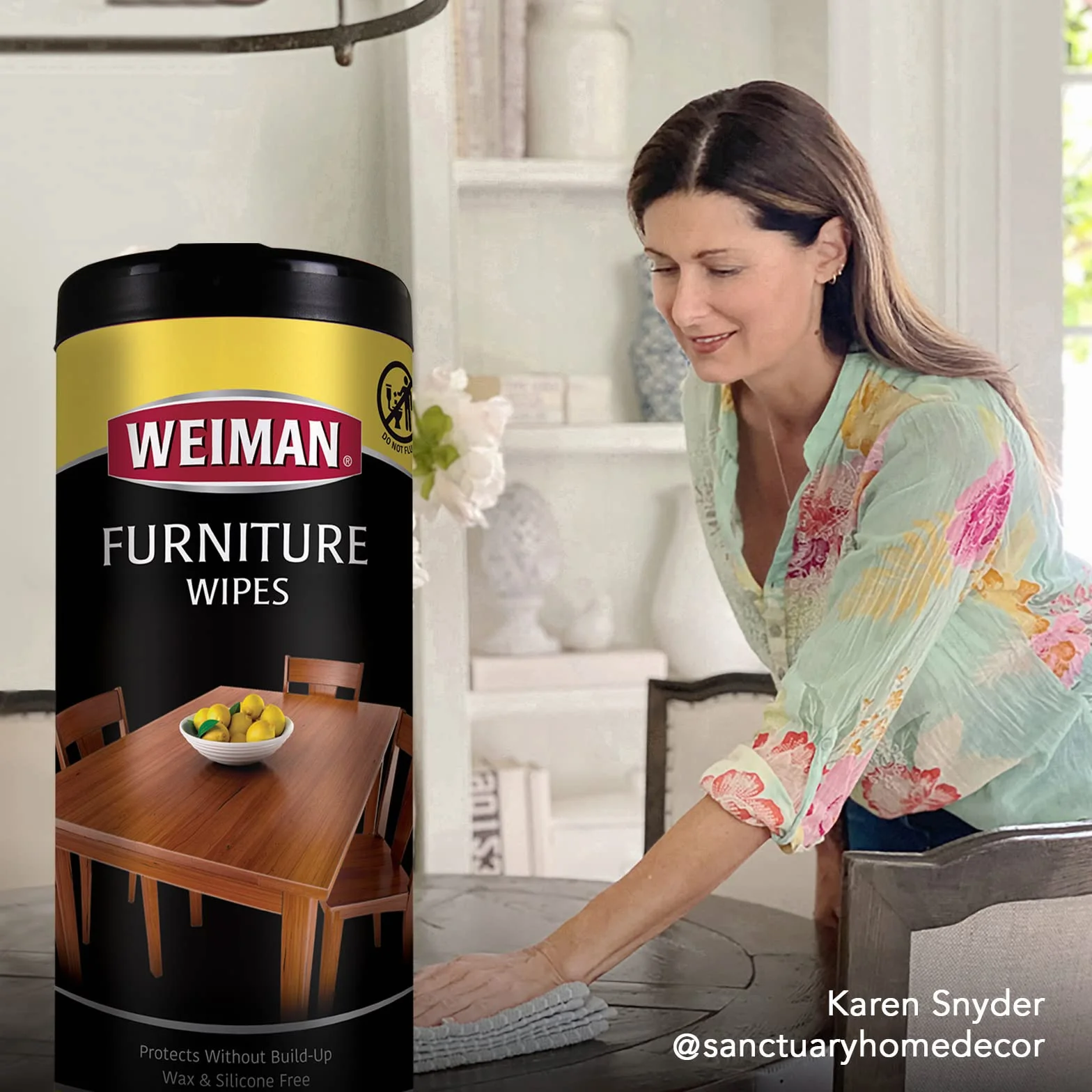 Weiman Furniture Wipes 30 Count UVX-15 Surface Safe