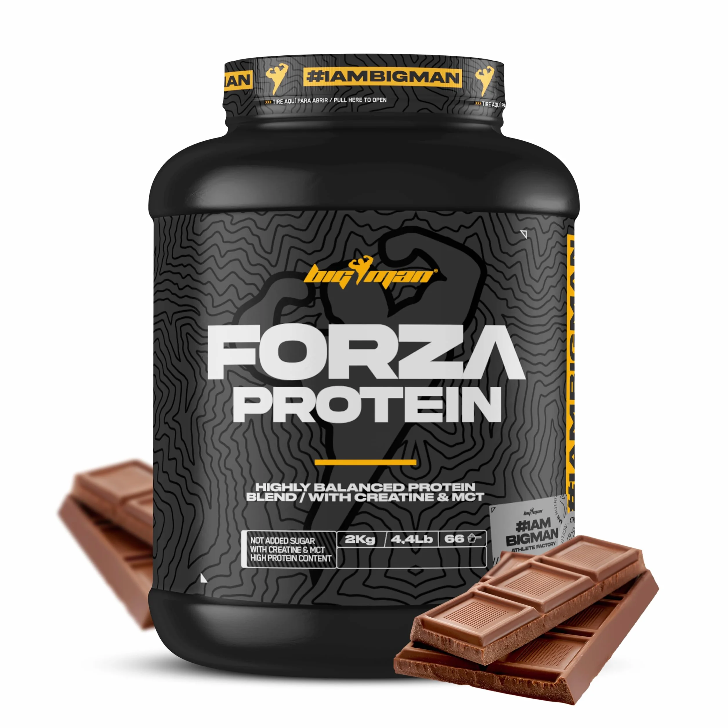 BigMan Forza Protein 2kg Aislado Proteína Soja + Concentrado Whey Creatina Chocolate