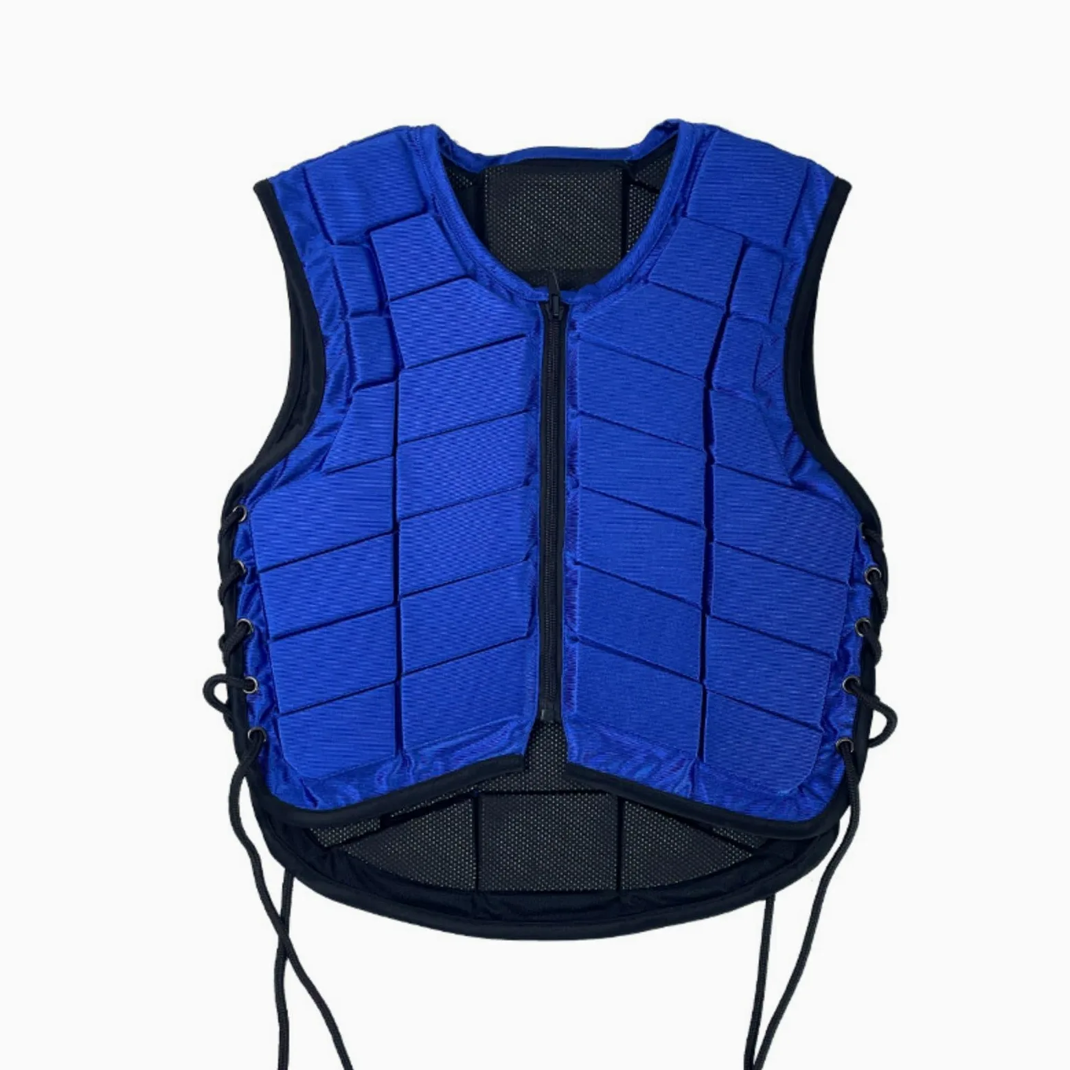 Chaleco Ecuestre con Protección contra Impactos Accesorio para Montar Caballos Chaleco Ecuestre con Lados Ajustables Malla Transpirable y Acolchado, Azul, Grande
