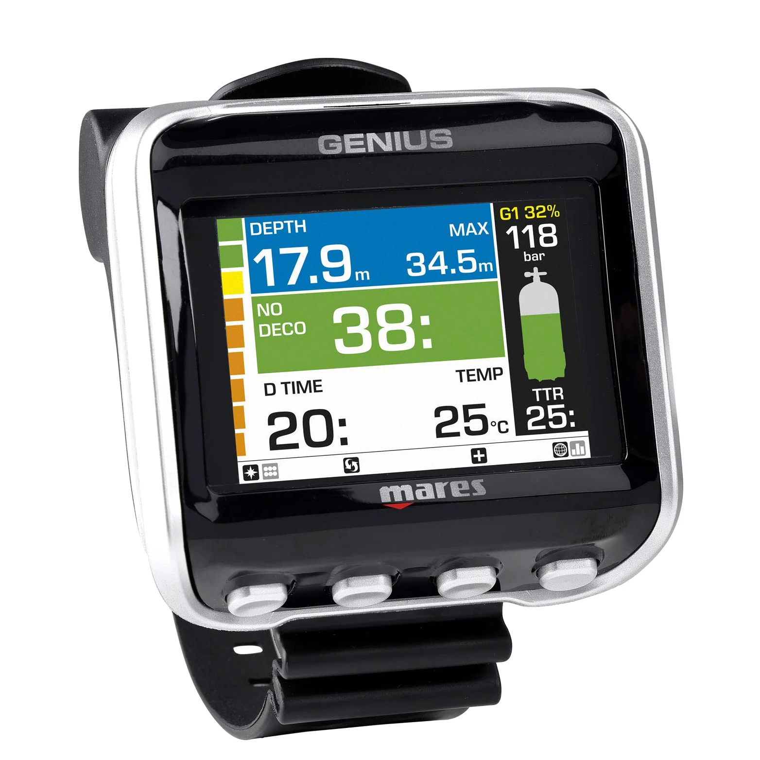 Mares Genius - Ordenador de buceo (incluye transmisor LED)