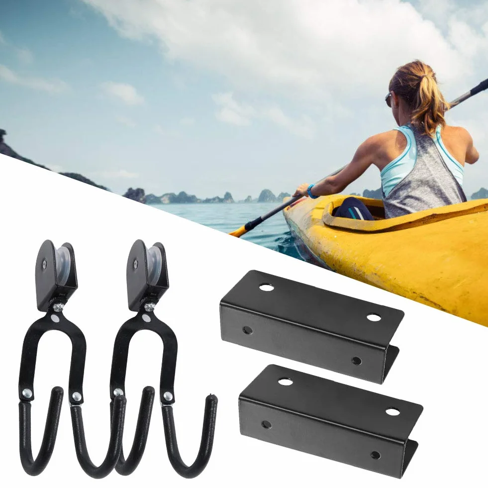 Kayak Hoist Lift Garage Almacenamiento multifuncional con Cuerda Resistente Polea Colgante Superior
