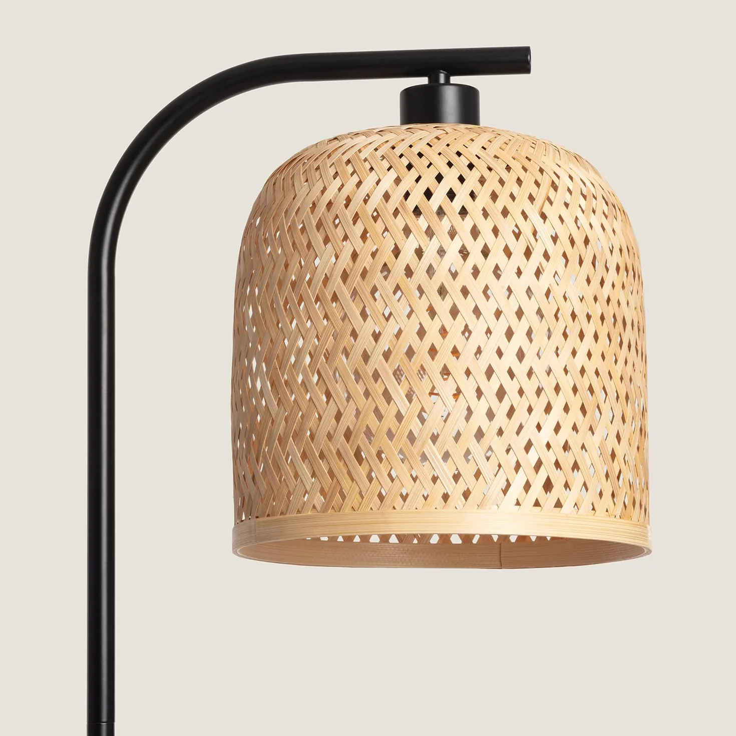LEDKIA LIGHTING Lámpara de Pié Metal Bambú Adola Natural E27