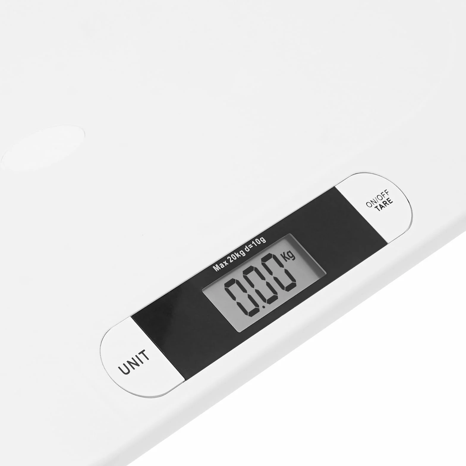 Báscula digital para bebés 20 kg pantalla LCD función tara kg/lbs/st blanco