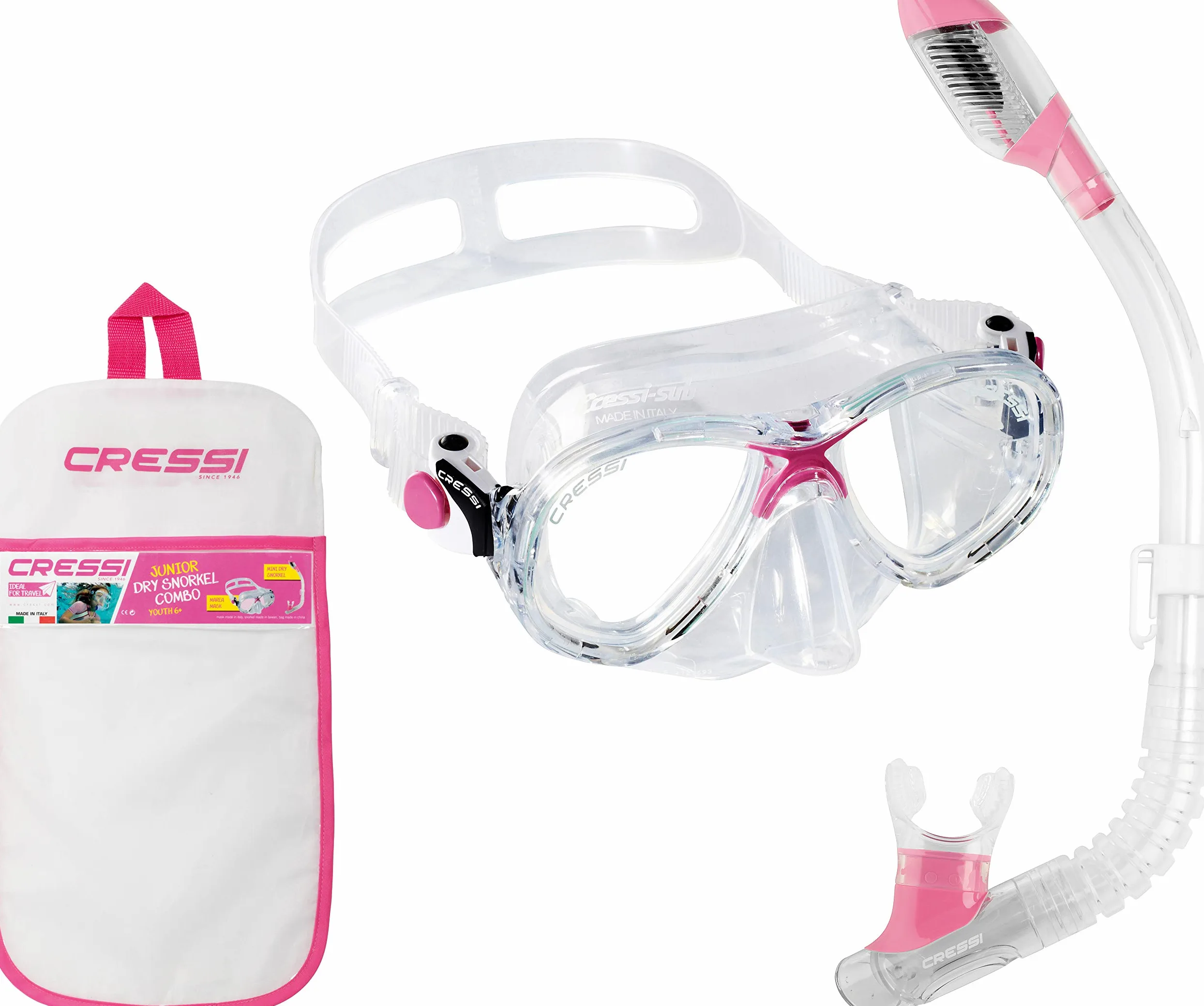 Cressi Marea VIP Junior Snorkelling Set Pink DM1000064 Colour - Clear/Pink