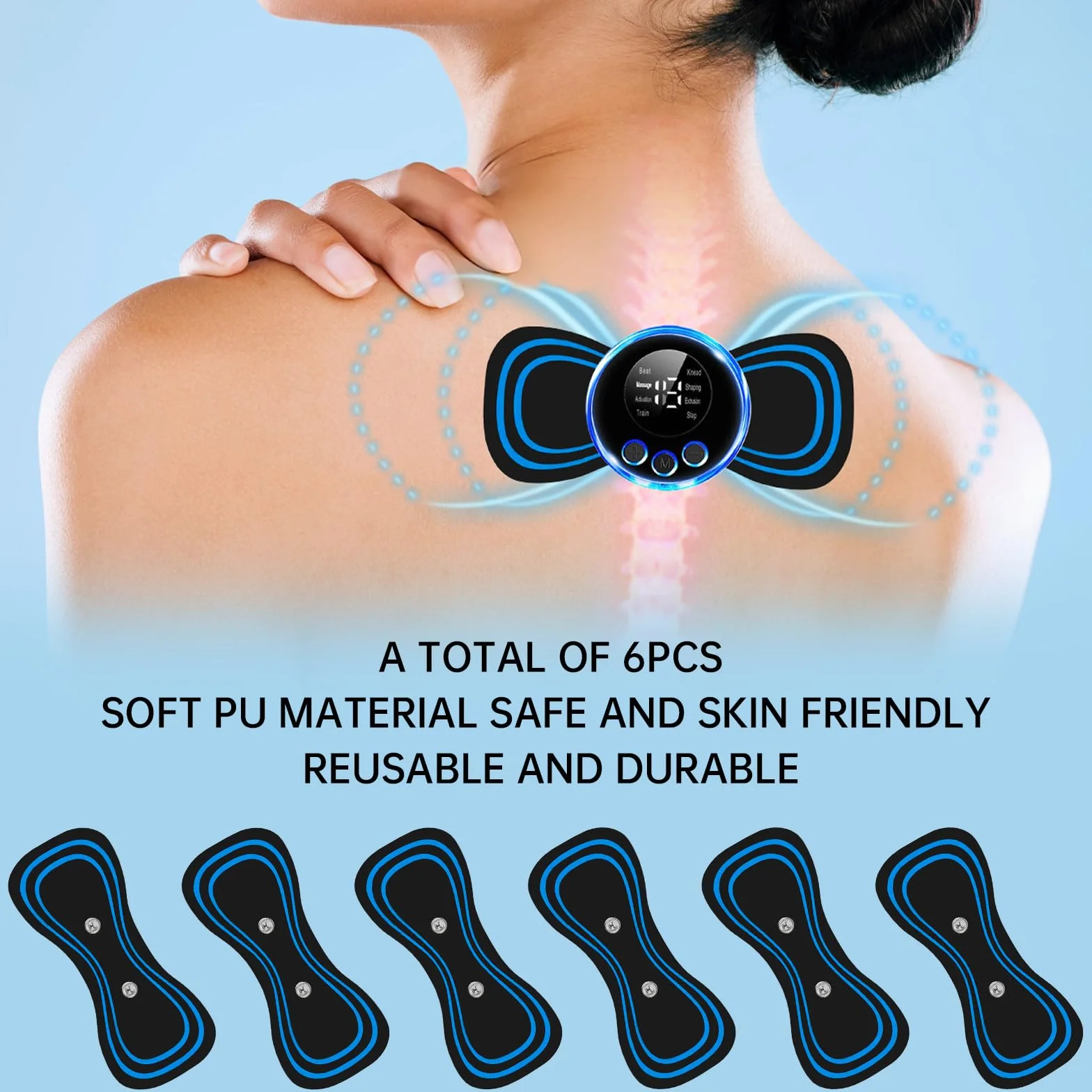 Almohadillas de Repuesto para Masajeador de Cuello y Hombros - Parche Autoadhesivo Cervical Microcorriente