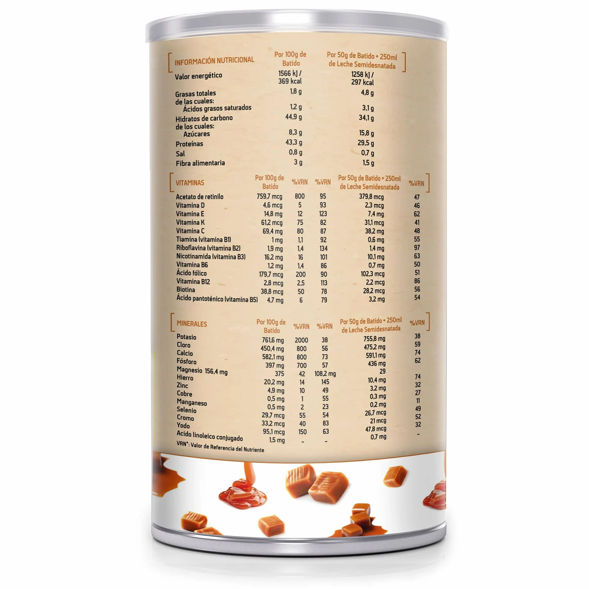 BATIDOS SACIANTES 550G POLVO SABOR TOFFEE CARAMELO