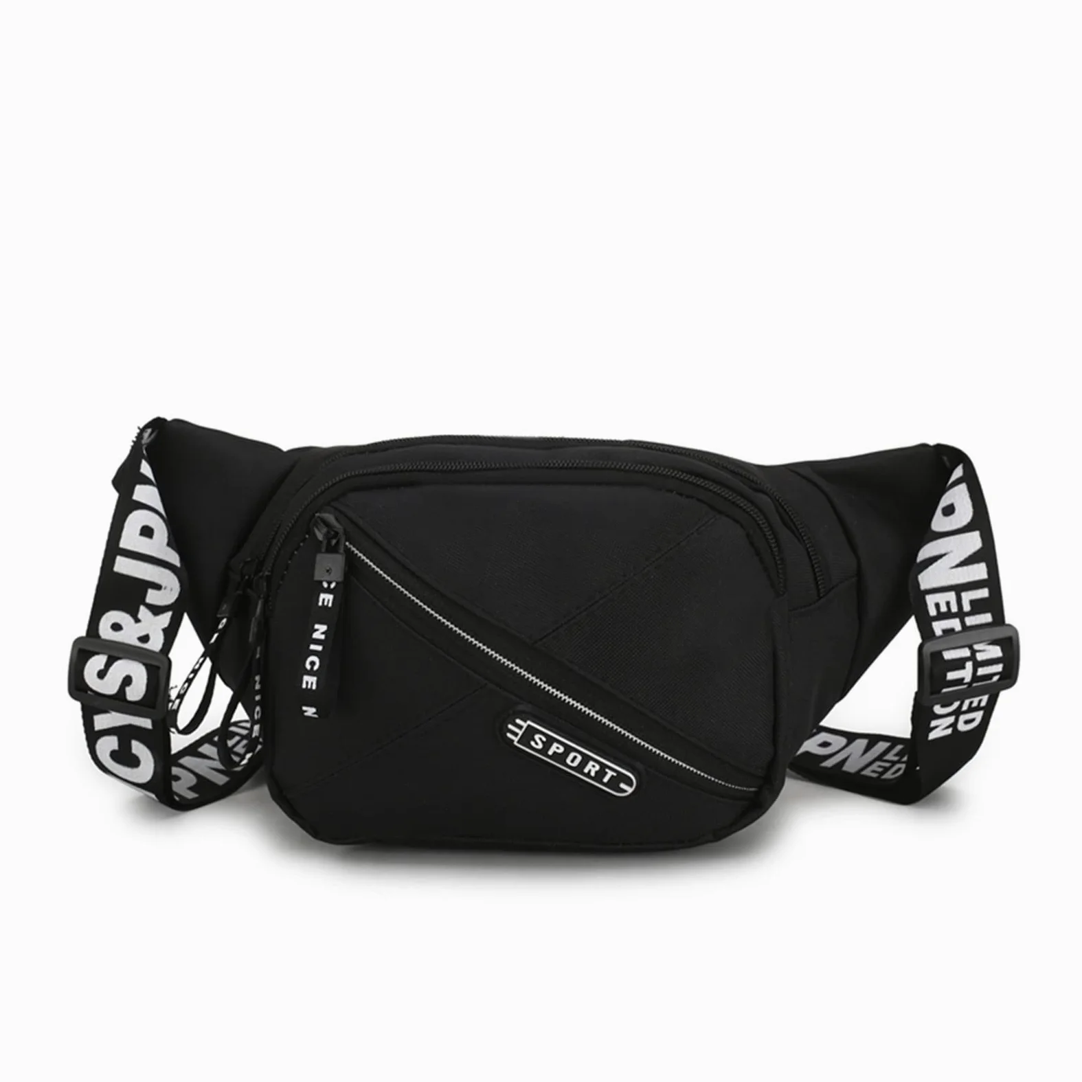Unisex Fanny Pack Canvas Fashion Letting Cinturón de Cintura Bolso Crossbody Crossbody for Hombres Mujeres (Color : White)