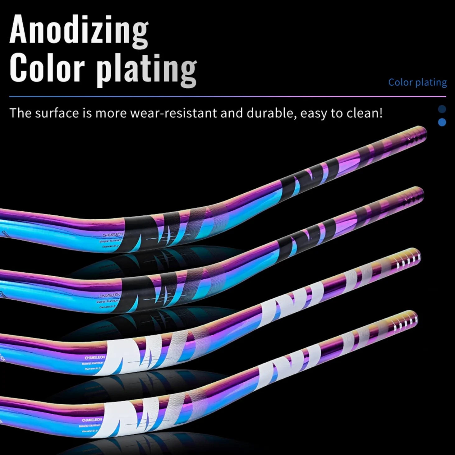 Manillar de Bicicleta de Aleación de Aluminio Colorido Arco Iris para MTB Am XC DH Racing - 31,8mm x 780mm