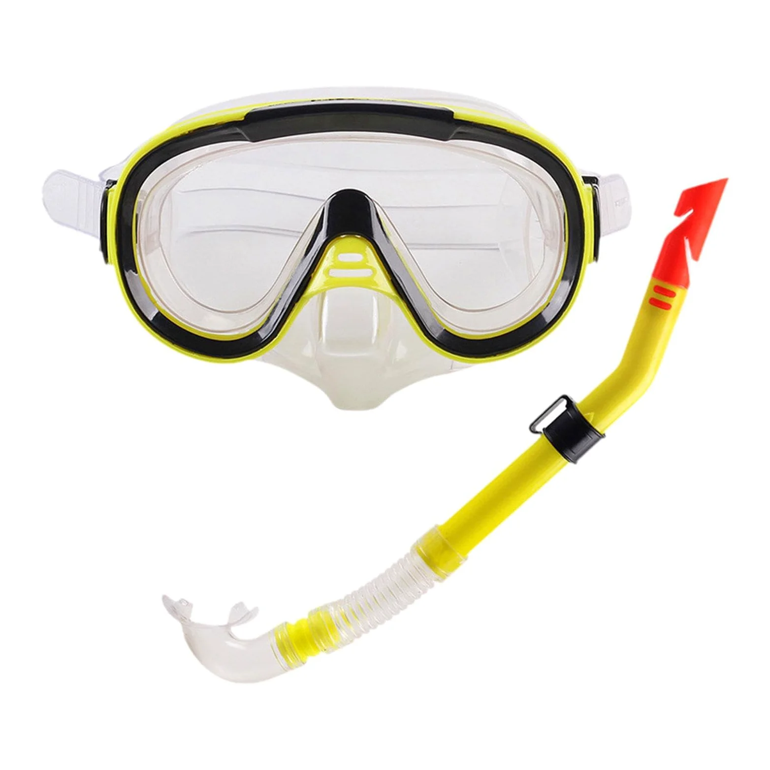Juego de esnórquel de visión amplia, máscara de buceo, gafas de natación, gafas de buceo para bajo el agua, rojo transparente, 18,5 x 20,5 x 7 cm