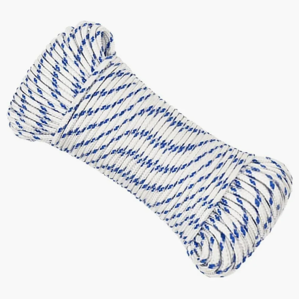 Cuerda de polipropileno blanca de 3 mm, 500 m, para velero, yate, amarre, resistente a la abrasión, resistente a la intemperie, para camping al aire libre