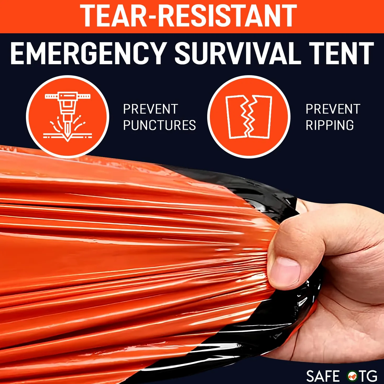 4 Life - Kit de supervivencia para tienda de campaña de emergencia para 2 personas, color naranja, impermeable, tubo térmico, lona con silbato y cuerda de paracaídas para coche, actividades al aire