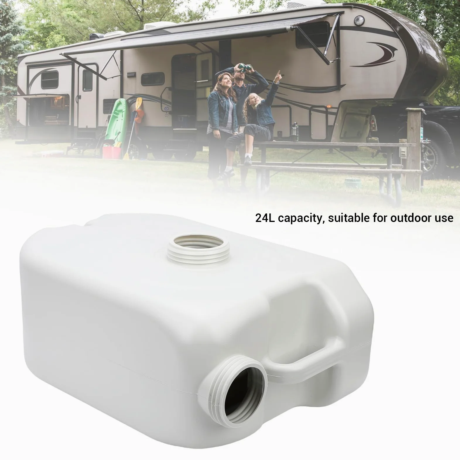 Acouto Tanque de Agua Portátil de 24 litros, Contenedor de Agua para Acampar de HDPE Liviano y Duradero con Asa Incorporada, para Viajes en Bote, Picnics y Actividades Al Aire Libre