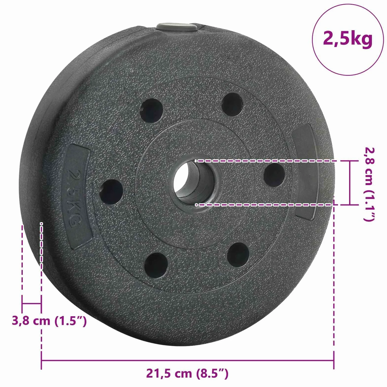Juego de 4 discos de peso de 10 kg, cemento negro, arena de hierro con mango antideslizante para mancuernas, mancuernas, entrenamiento de fuerza, desarrollo muscular en casa y gimnasio