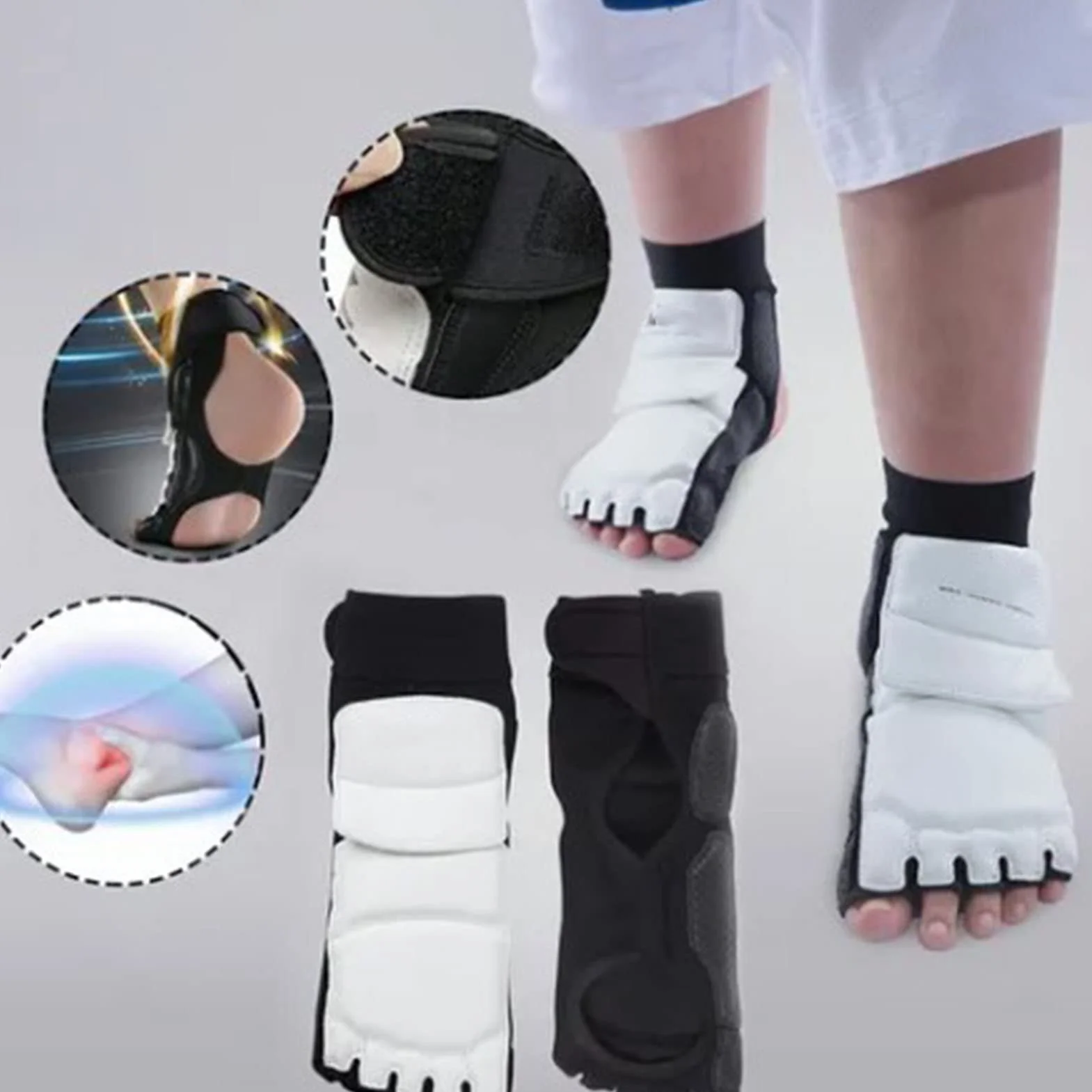 Protector de Pie de Taekwondo, Transpirable, Cómodo, Karate, Boxeo, Sparring, Protector de Pie con Antideslizante para Entrenamiento