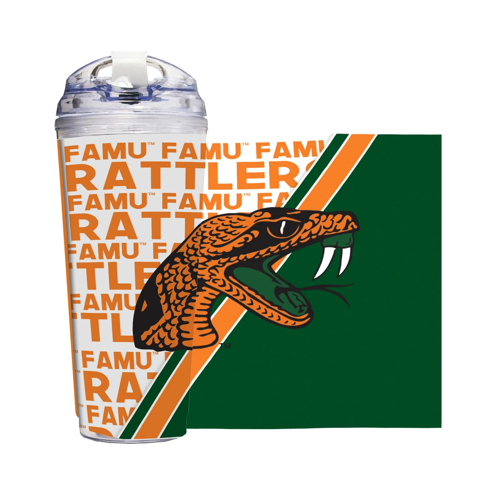 Rico Industries NCAA Maine Black Bears - Vaso acrílico estándar de 24 onzas con tapa con bisagras, vaso de doble pared con licencia oficial y popote