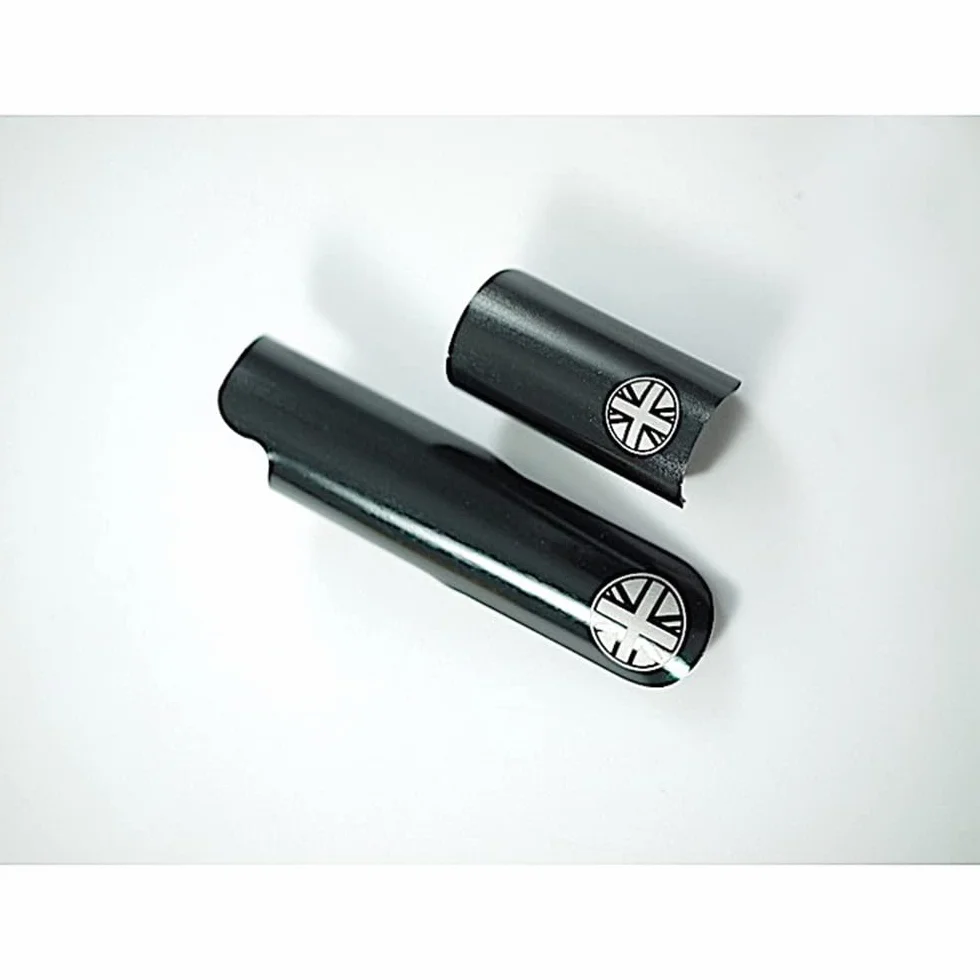 Pegatinas de aleación de aluminio BMX para brompton pegatina Horquilla soporte inferior horquilla trasera evita la fricción para brompton proteger (negro)
