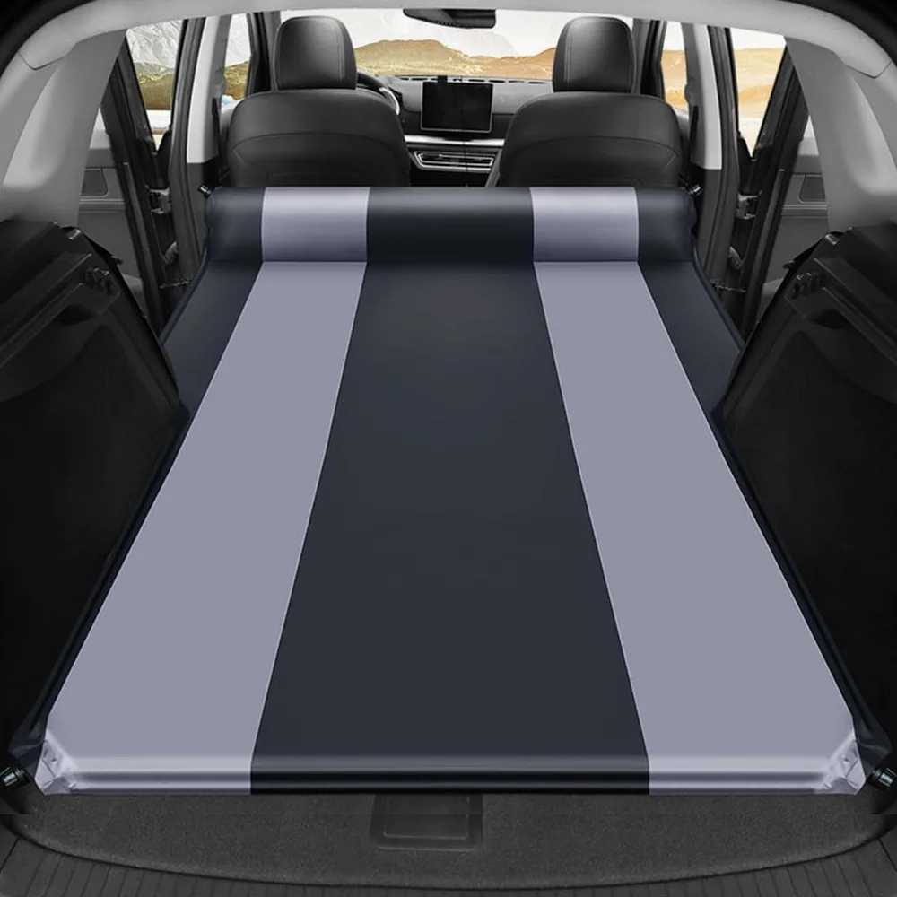 Colchón de Aire para Coche para Discovery (7seats) 2018-2023, PVC Cama Inflable Más Gruesa con Bomba de Aire Eléctrica y Almohadas, para Viajes de Campamento Accesorios,A-Gray