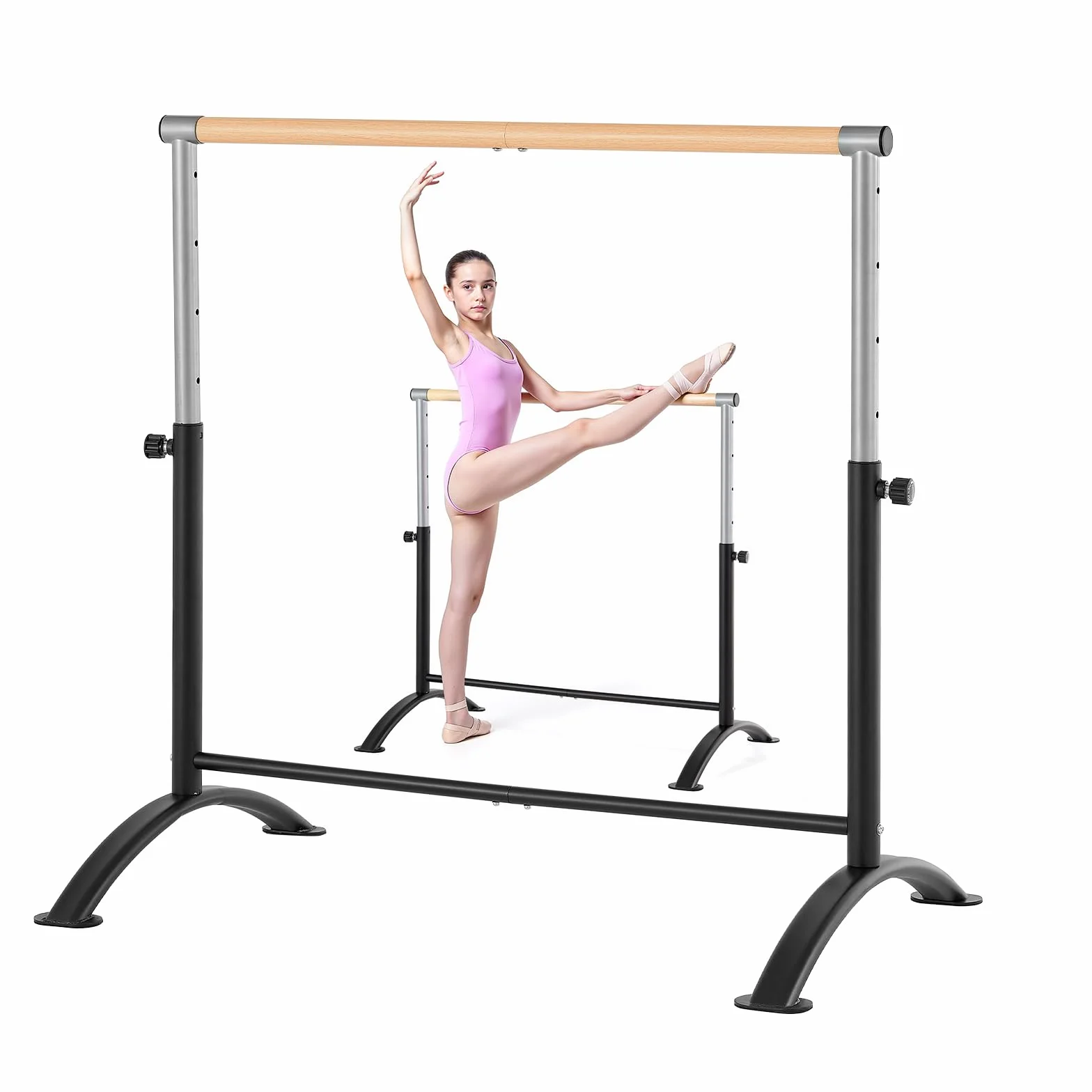 VEVOR Barra de Ballet Portátil Independiente, Altura Ajustable, Antitambaleo, Equipo de Estudio de Gimnasio