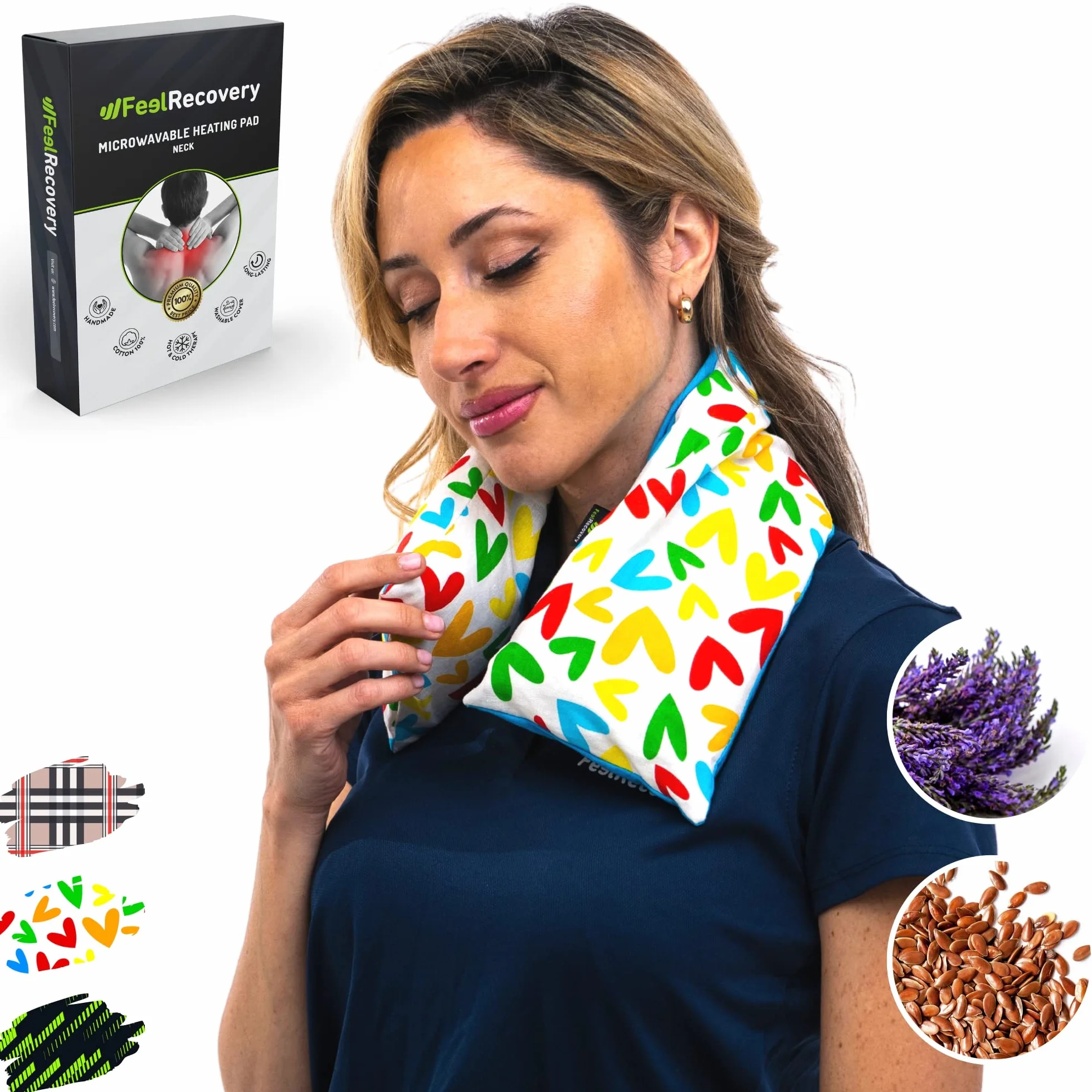 Saco Térmico Cervical con Semillas y Lavanda 60x15 cm - Almohada de Cuello para Microondas