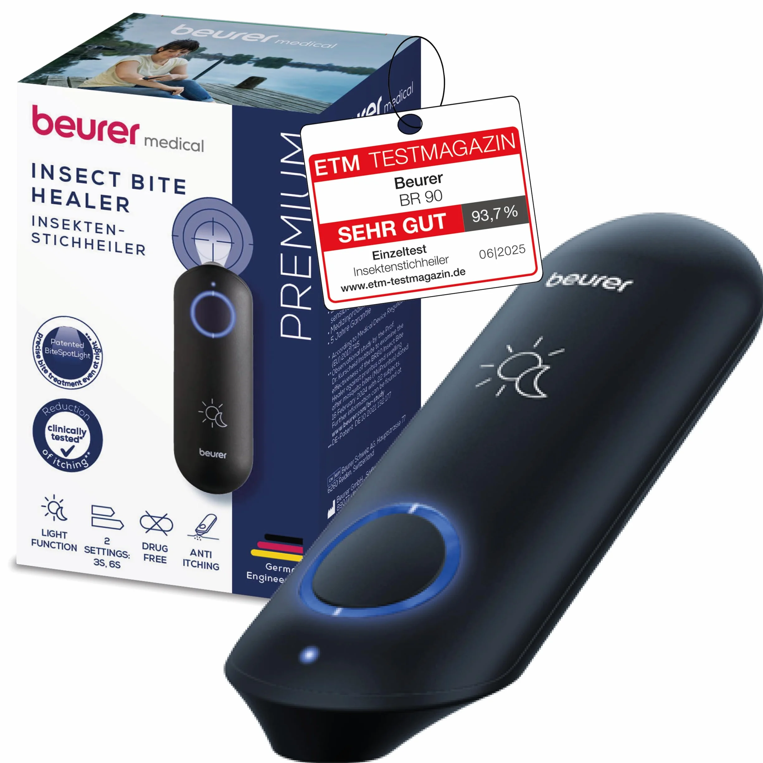 Beurer BiteX Day&Night BR 90 Aparato contra picaduras de insectos, dispositivo térmico electrónico