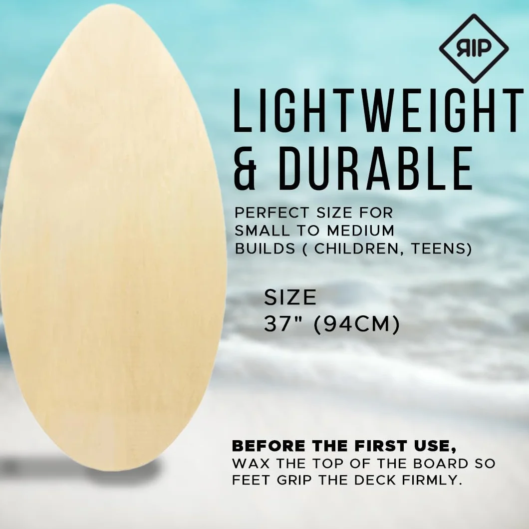 RIP Skimboard Camo Madera 37'' inch, 7 Ply Wood 94 CM - Premium Skimboard de Madera para Surf Tabla principiante a intermedio, ligera, para todos los niveles de habilidad, niños y adultos
