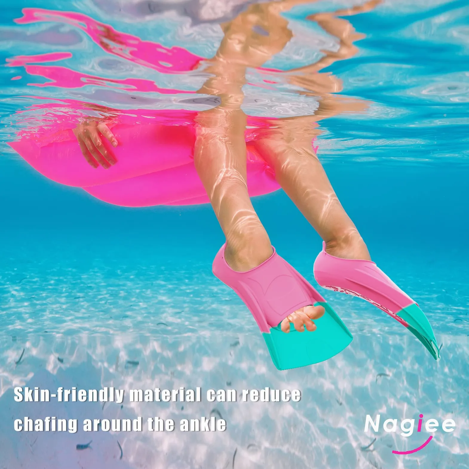 Aletas de natación, aletas de natación para niños, cómodas aletas de silicona con bolsa de malla, aletas de natación de tamaño de viaje para mujeres, jóvenes, adultos