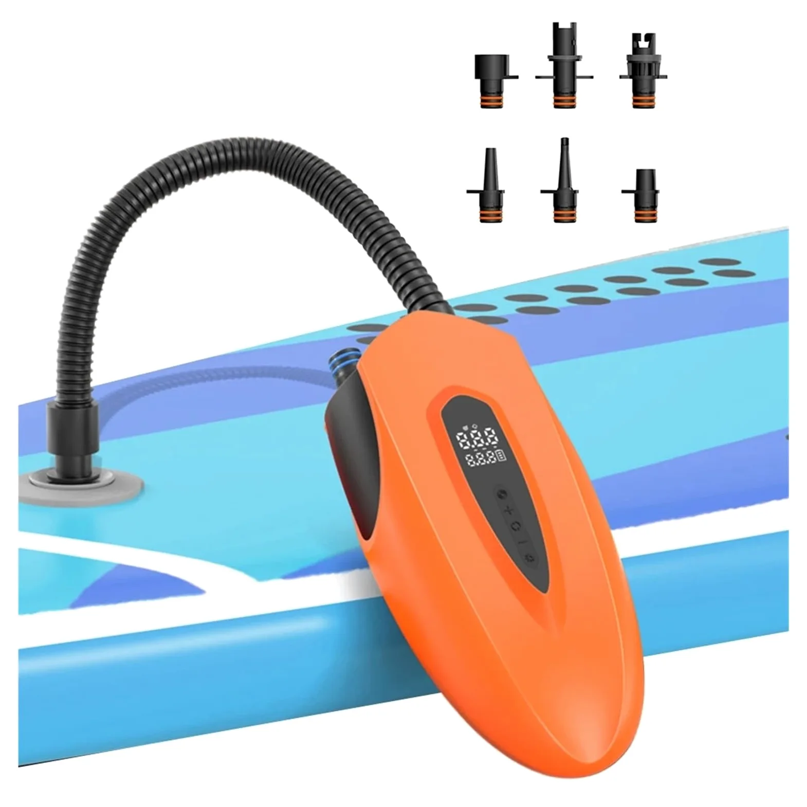 Inflador Electrico, Bomba de aire eléctrica for tabla de SUP de 20 PSI con apagado automático y pantalla digital.