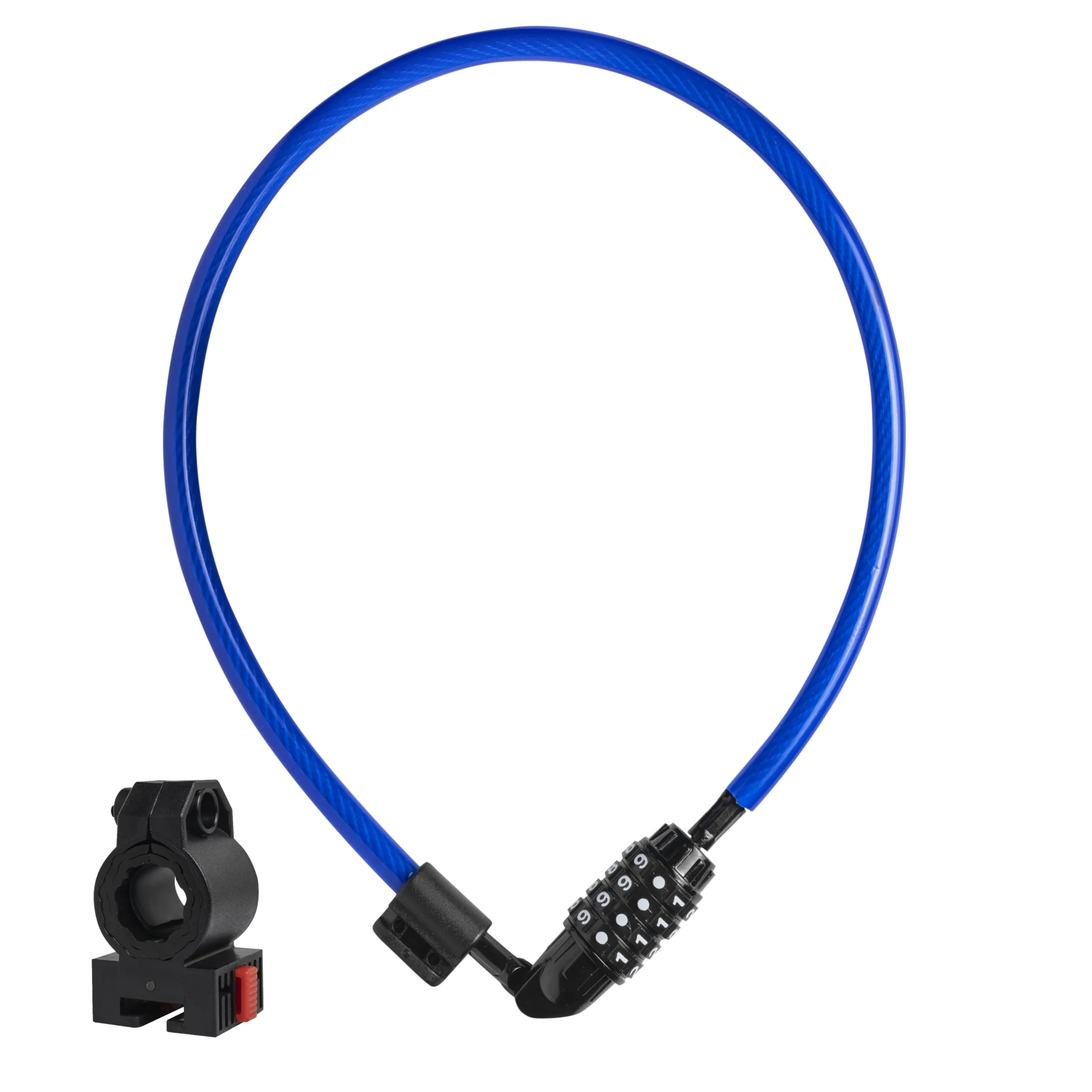 DocksLocks Candado de cable de seguridad antirrobo, azul, 2 pies, cerradura de combinación, resistente a la intemperie, portátil