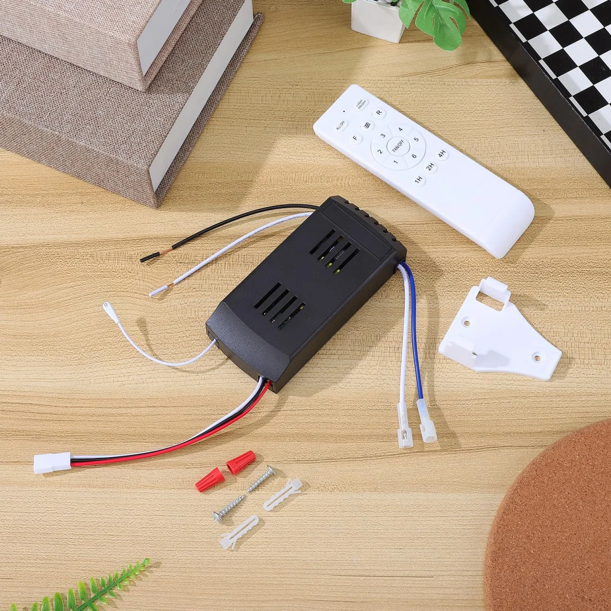 HOMSFOU Controlador de Ventilador de Techo Inalámbrico Motor DC Variable Compatible Luces