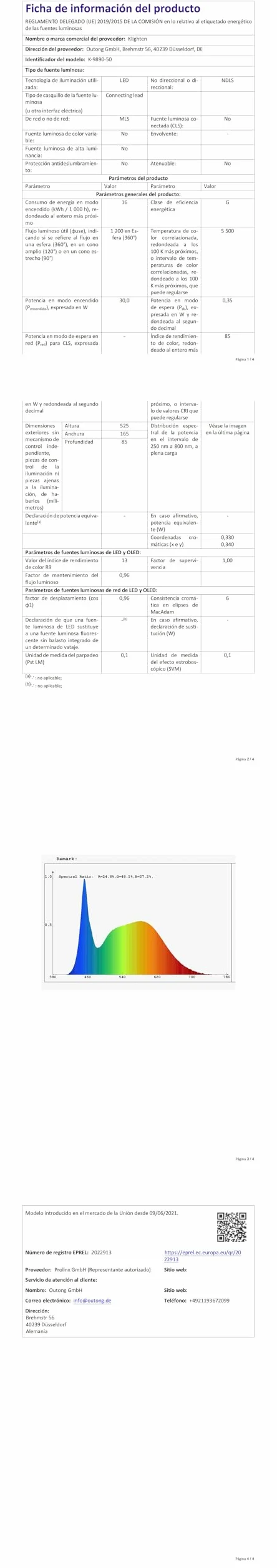 Klighten LED Lámpara de Espejo 50cm 16W 1200LM IP44 5500K Chrome Giratoria para Baño
