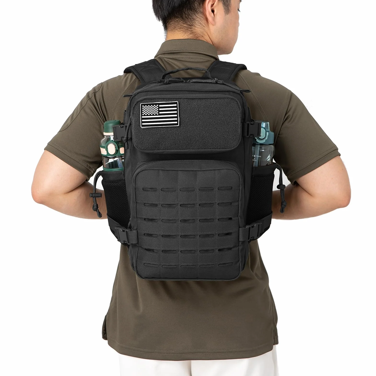 QT&QY Mochilas Militares Tácticas 25L/45L Molle Mochila de Asalto Ejército Bolsa Bug Out 3 Días Senderismo Acampar