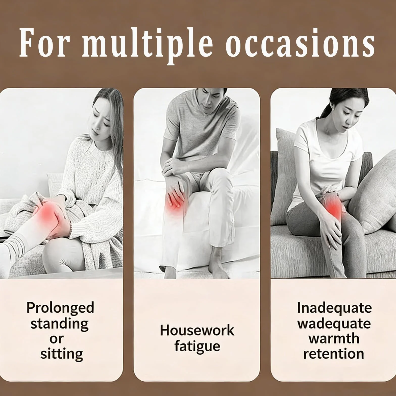Masajeador de rodilla inalámbrico con calefacción, 5 modos de calor, 3 modos de masaje, batería 5000 mAh