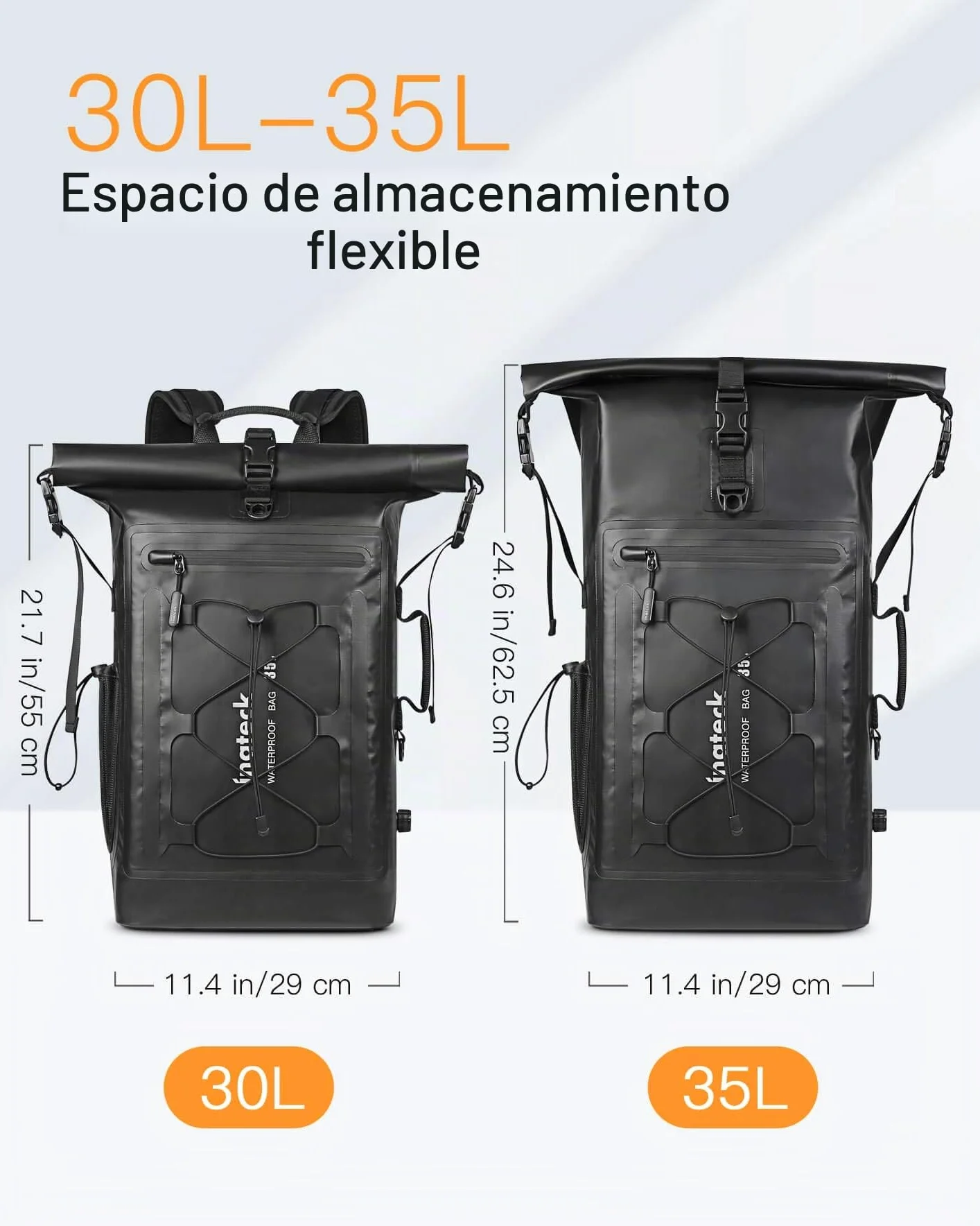Inateck Mochila de Ciclismo de Gran Capacidad Organizador Multifuncional Impermeable para Bicicletas con Correa para el Hombro Desmontable para IR en Bicicleta, de excursión y al Aire Libre
