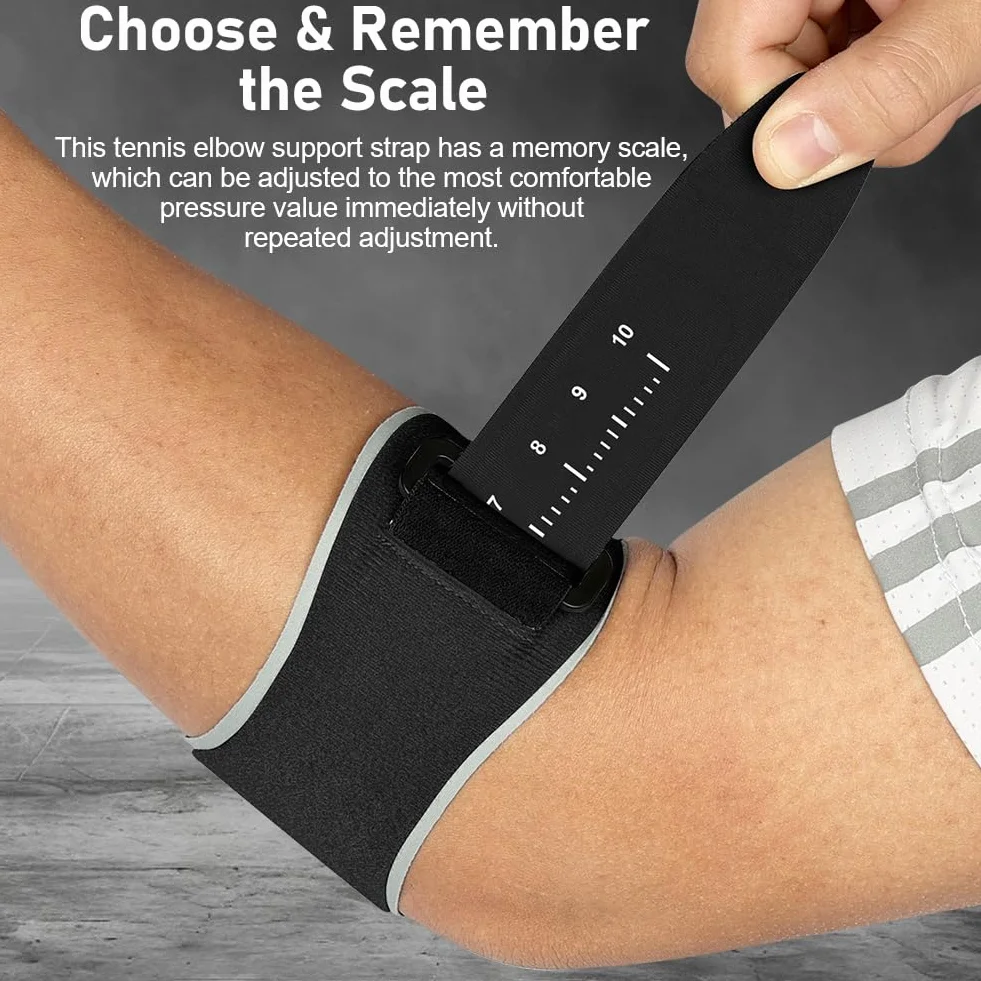 Coderas Epicondilitis Cinta de Codo Tenista con Almohadilla de Silicona 3D Ajustable para Tendinitis Alivio del Dolor Negro