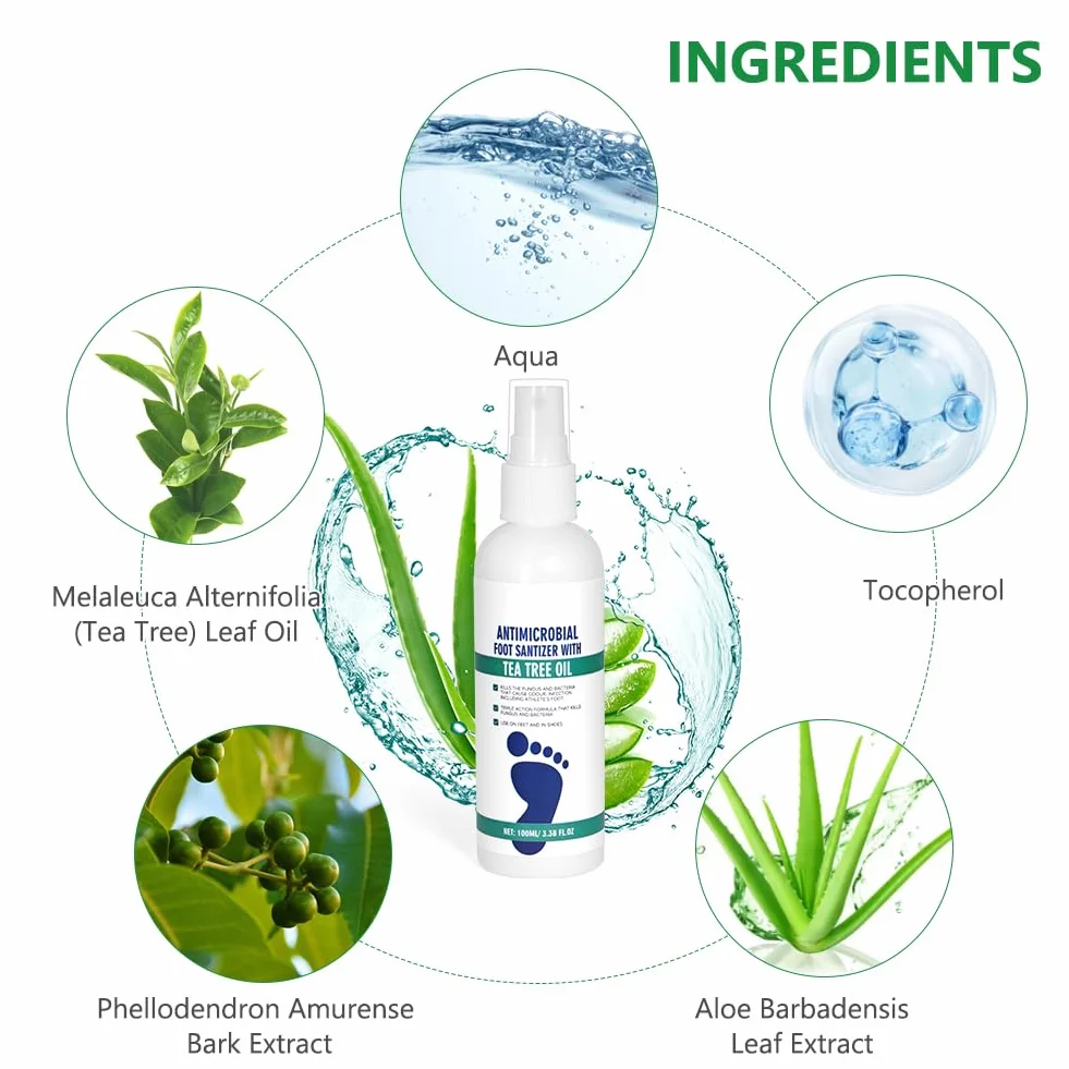 AOOWU Spray Purificante de Pies Fungicida Antiséptico para Micosis y Control de Olor