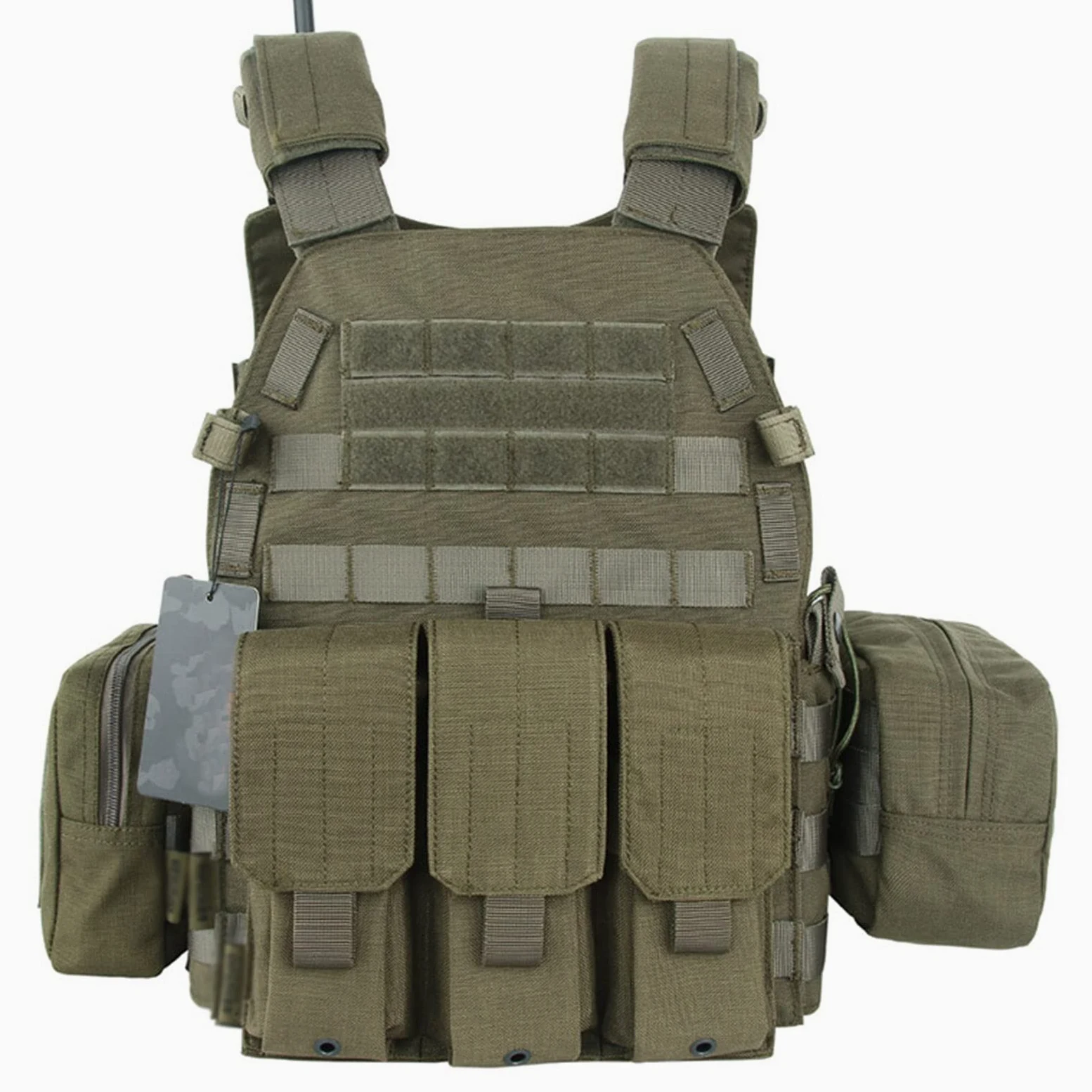 Chaleco táctico de caza al aire libre, equipo militar de pecho, con bolsa de herramientas de entrenamiento, accesorios de equipo Cs para airsoft, escalada y senderismo. (OD)