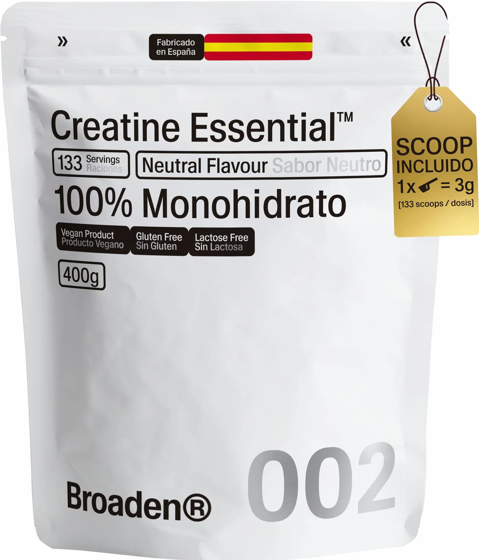 Creatina Monohidrata en Polvo Sin Sabor 400g 133 Dosis Micronizada