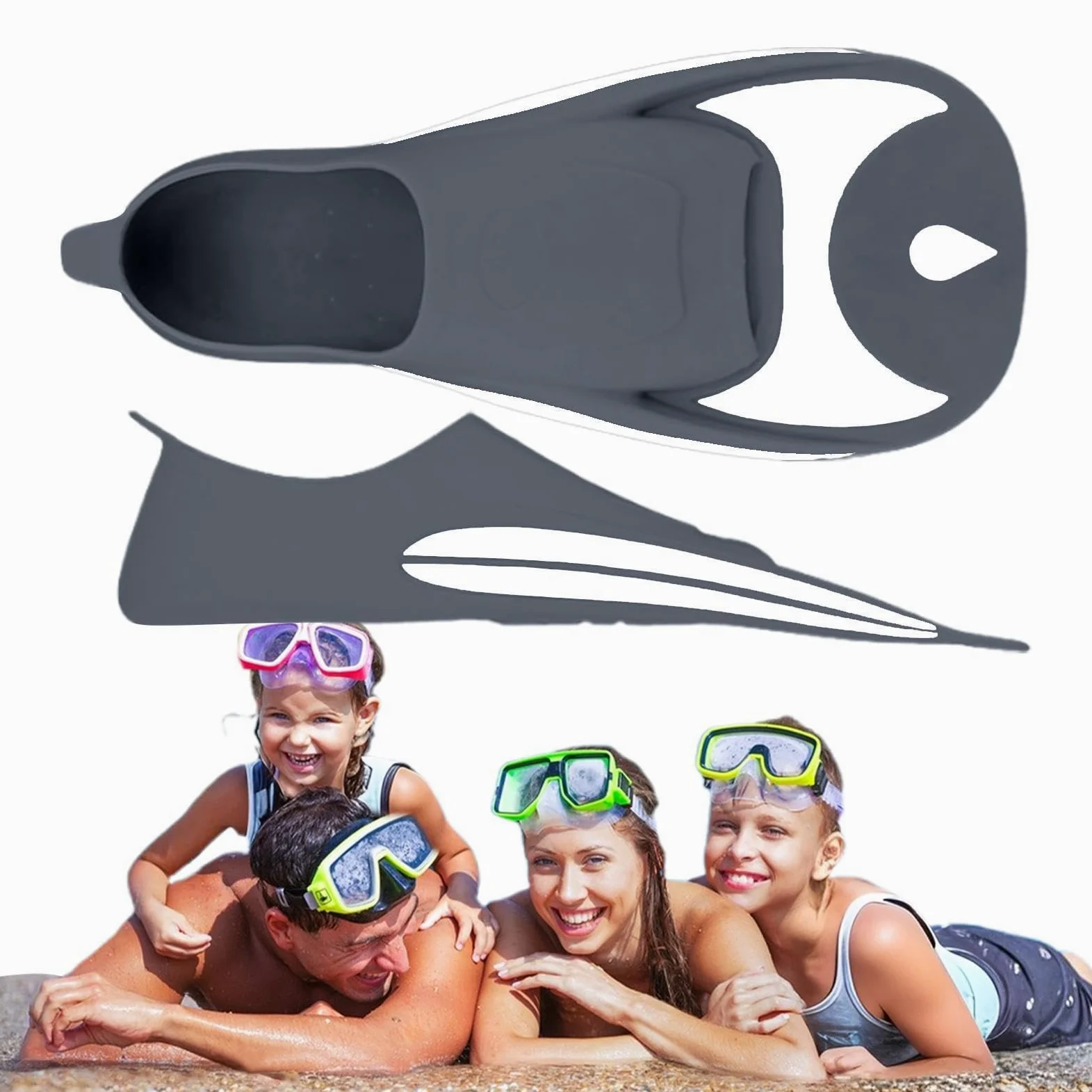 Aletas De Entrenamiento Para Natación: Aletas De Natación Con Corto, Pinn G | Aletas de esnórquel – Aletas flotantes para natación de hoja corta, equipo profesional para entrenamiento subacq