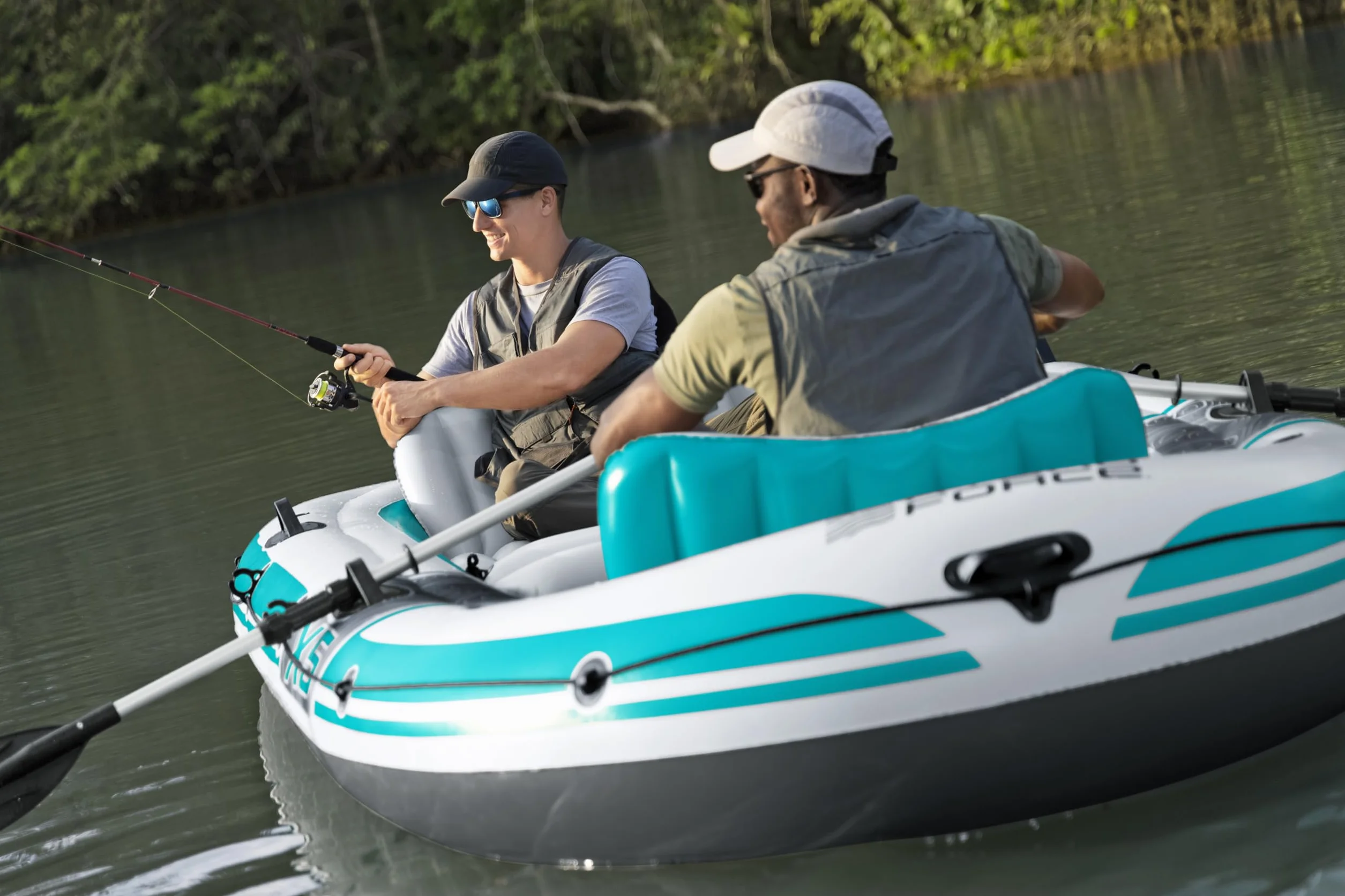 Bestway | Hydro-Force Adventure Elite X5 Inflatable Raft Set| Inflatable Boat with Hand Pump, Oars, Seats, Gear Pouch, Carry Bag | Five-Seater
