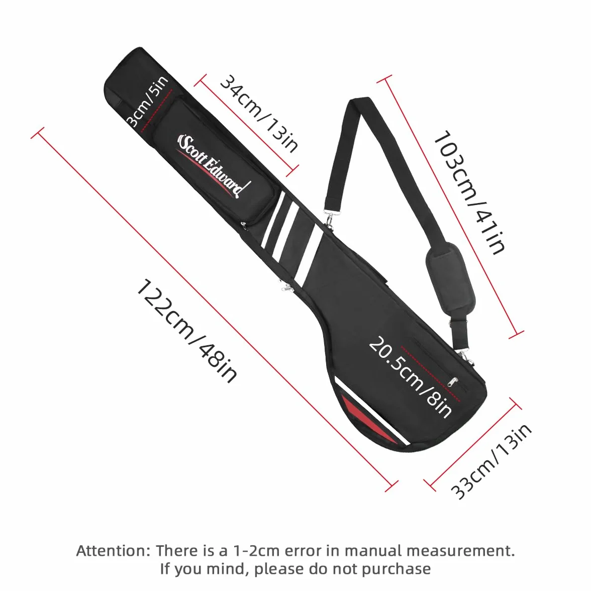 Scott Edward Bolsa de transporte plegable para palos de golf, bolsa portátil para lápices de domingo, estuche de entrenamiento ligero e impermeable, capacidad para 7-12 palos