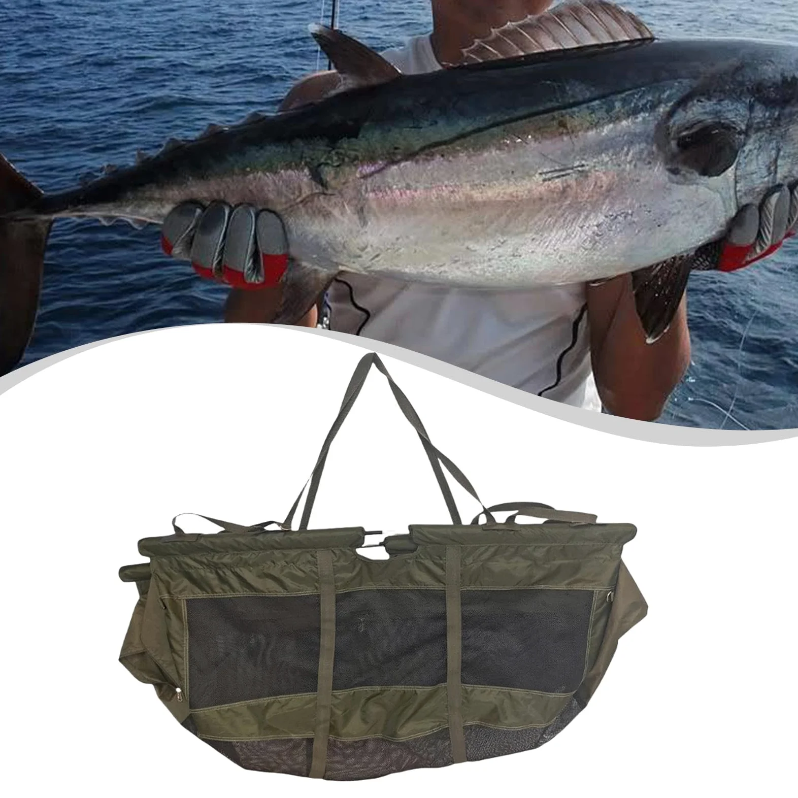 Bolsa de Transporte de Pescado de Gran Capacidad, Multifuncional, para Artículos de Pesca.