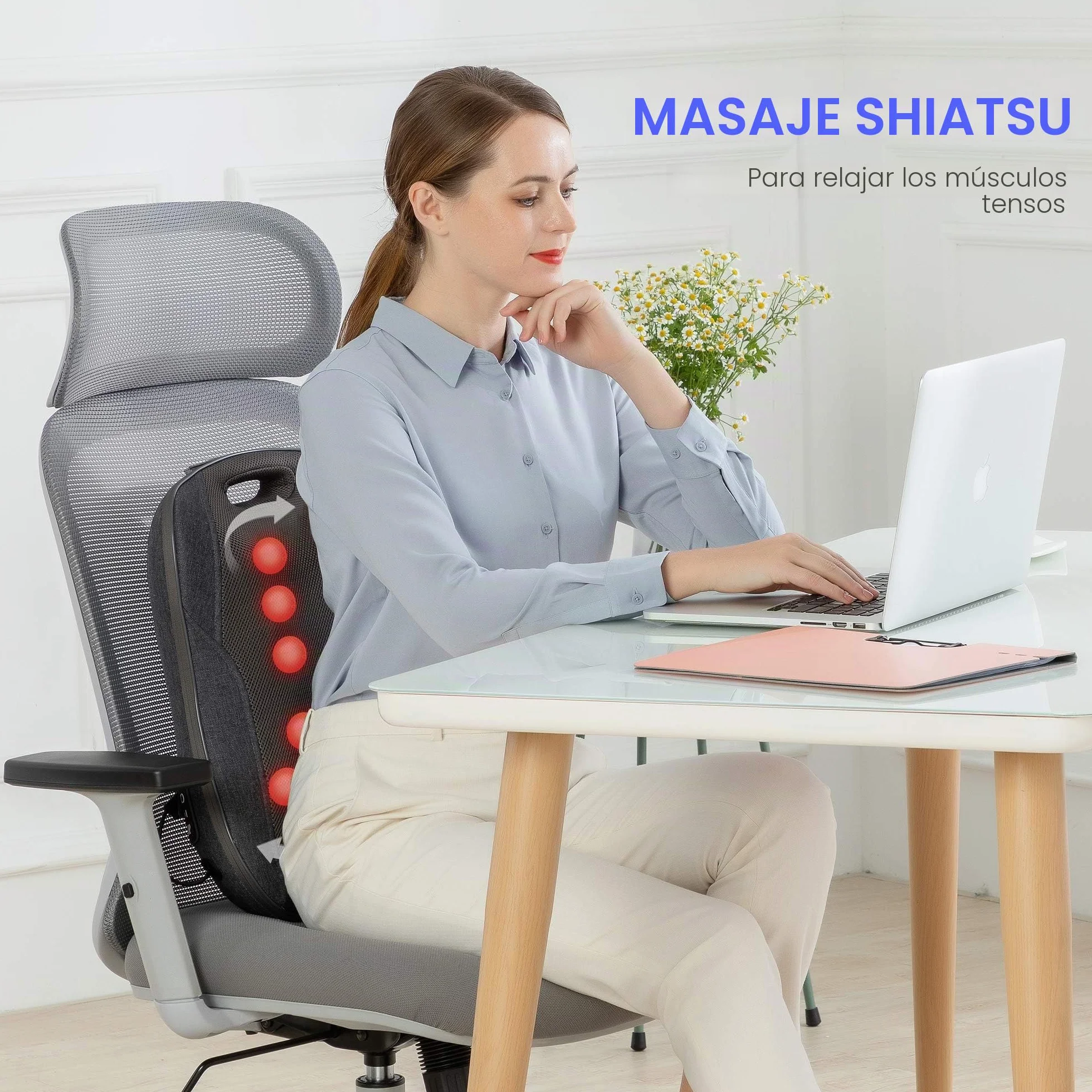 Comfier Shiatsu Masajeador de Espalda Cojín con Calor Portátil para Silla