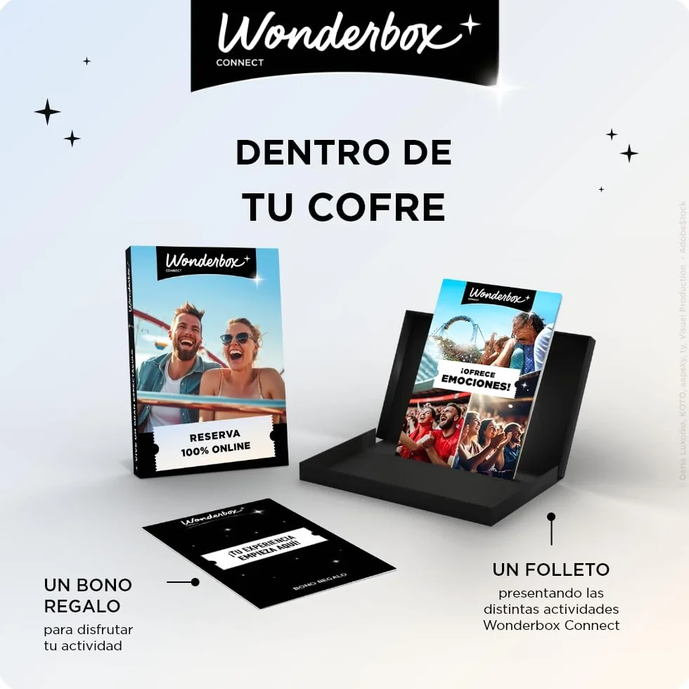 WONDERBOX Connect - Caja Regalo - Fútbol 100% Europeo - 2 entradas para 1 Partido de fútbol - A Elegir Entre 5 Clubes en Europa - Válido Durante 27 Meses