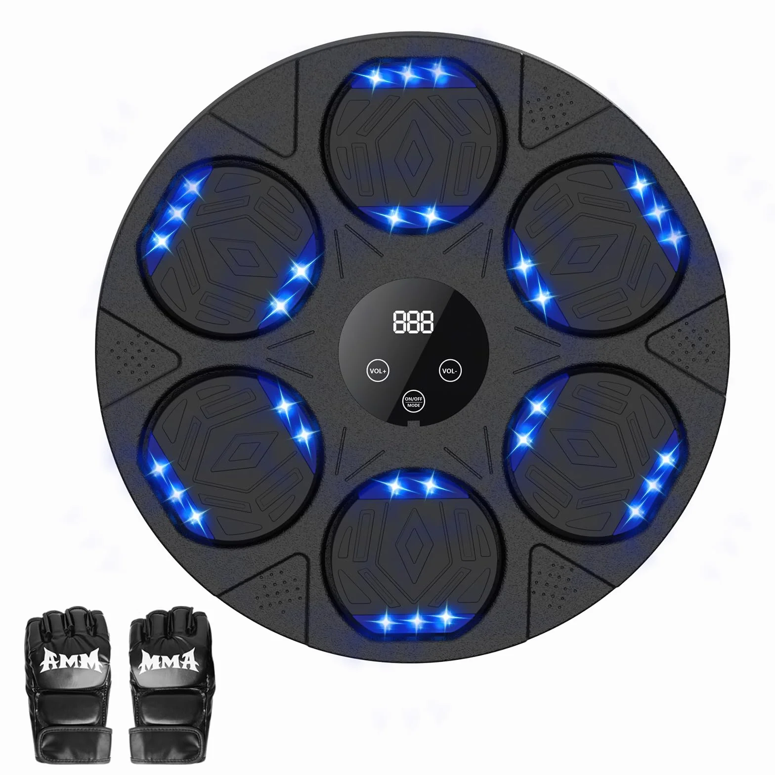 Maquina De Boxeo Musical, Music Boxing Machine Adultos con Guantes De Boxeo, MáQuina De Boxeo Musical con Bluetooth, Boxeo Pared con Luz, Music Boxing, Regalo De Boxeo para NiñOs Y Adultos