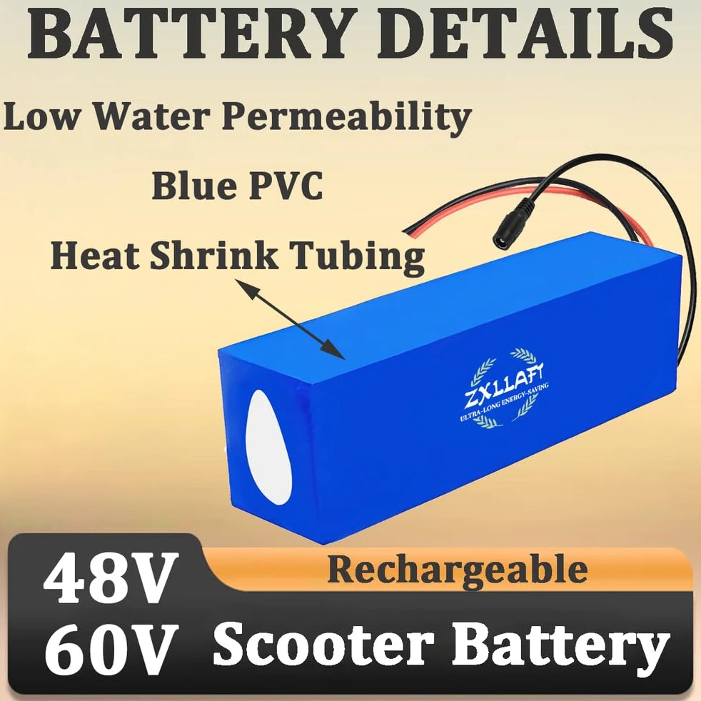 Batería de Litio de 48 V, 10 Ah y 8 Ah Batería Recargable 60 V Baterías para Patinete 48 V Baterías monopatín para Motor 250 W a 600 W con Cargador y BMS,48v8ah Anderson