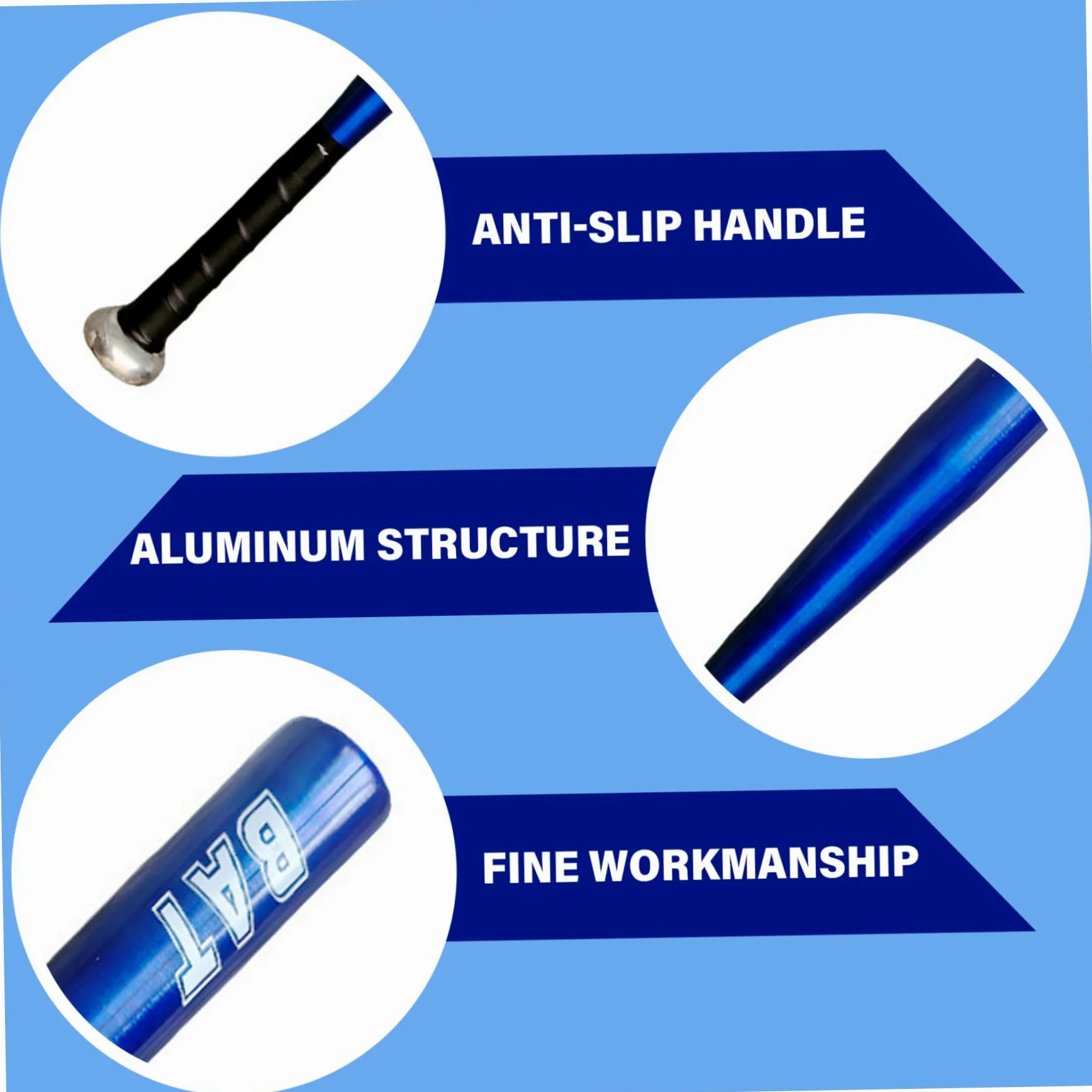 Bate de Béisbol Defensa Personal 20 Pulgadas Aluminio Robusto Metal