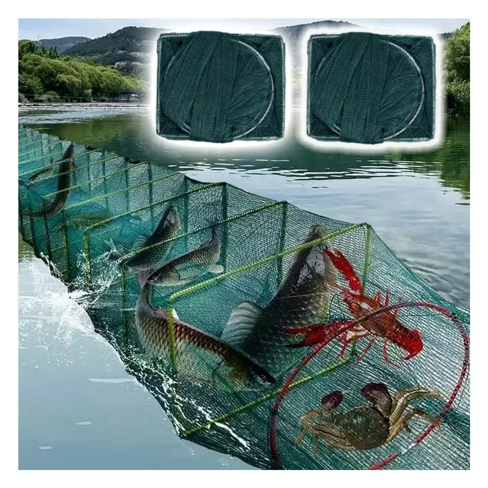 2 Juegos de trampas for camarones y cangrejos de 7,9 a 52,5 pies de Largo, trampas for Peces, Red de Pesca, Captura automáticamente más Peces fácilmente